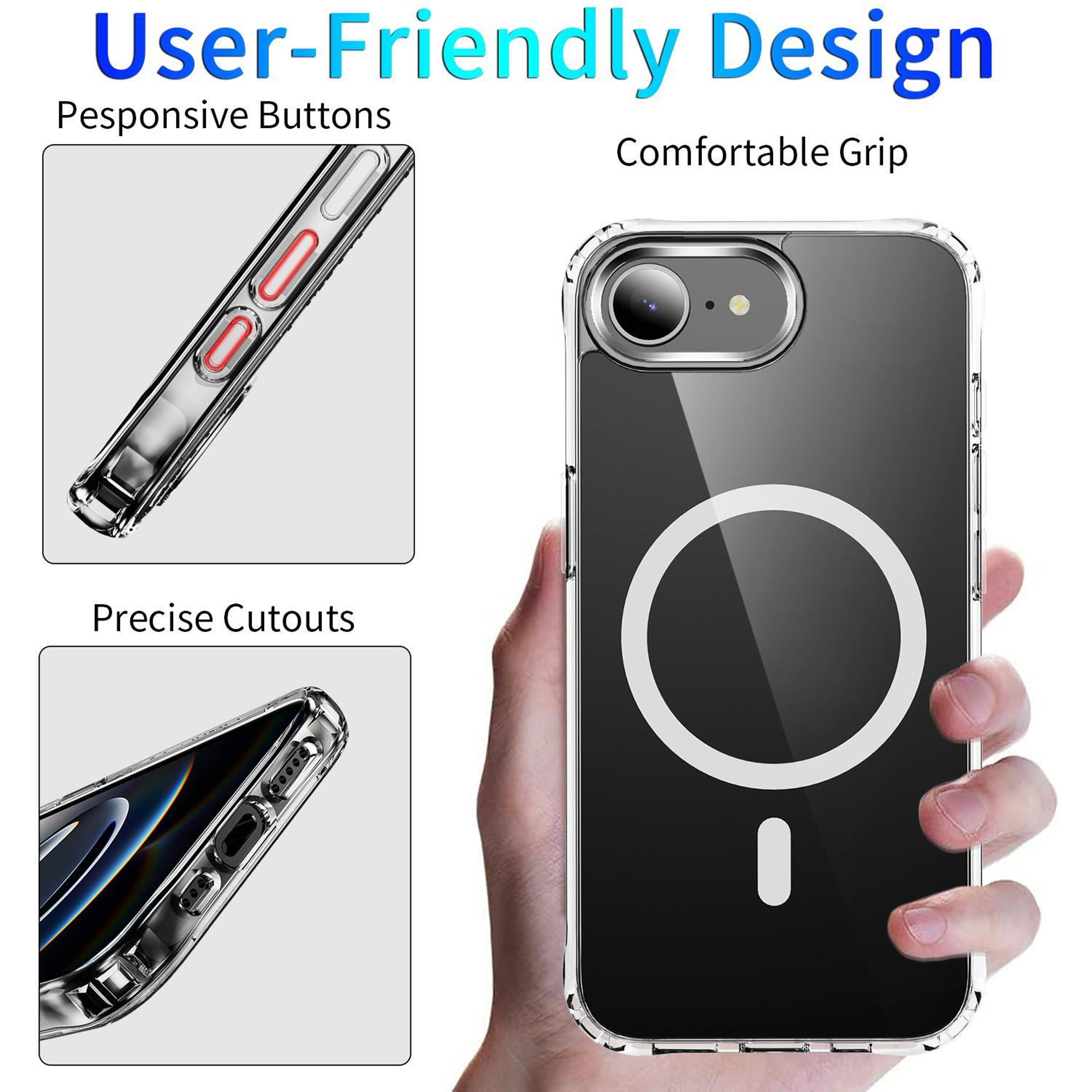 iPhone 17e 16e Clear MagSafe Case with Shockproof Airbag Corners – view 6