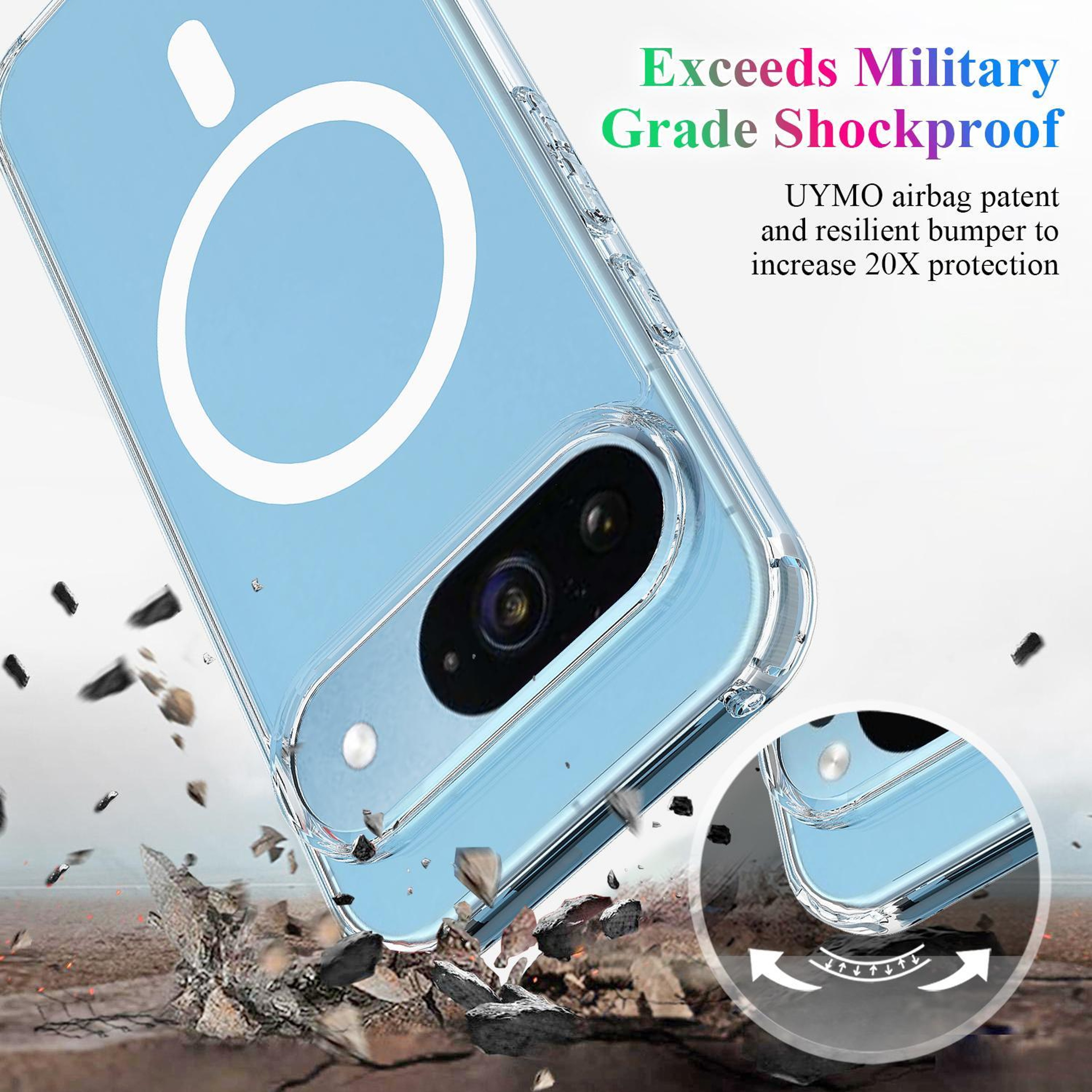 Google Pixel 9 MagSafe Clear Case with Magnetic Charging and Shock Protection – view 6