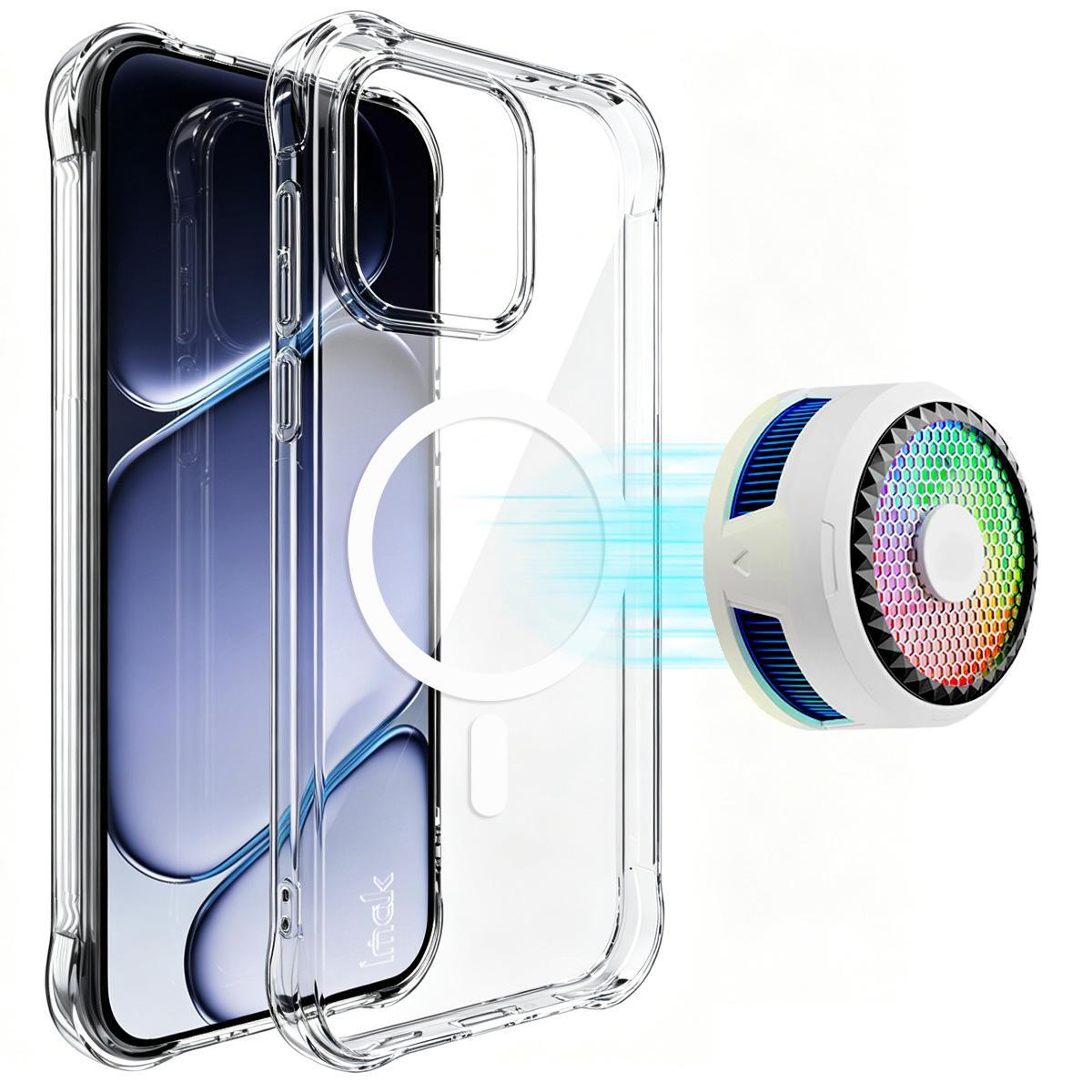 IMAK OnePlus Nord CE6 5G Magnetic Shockproof Clear TPU Airbag Case – view 1