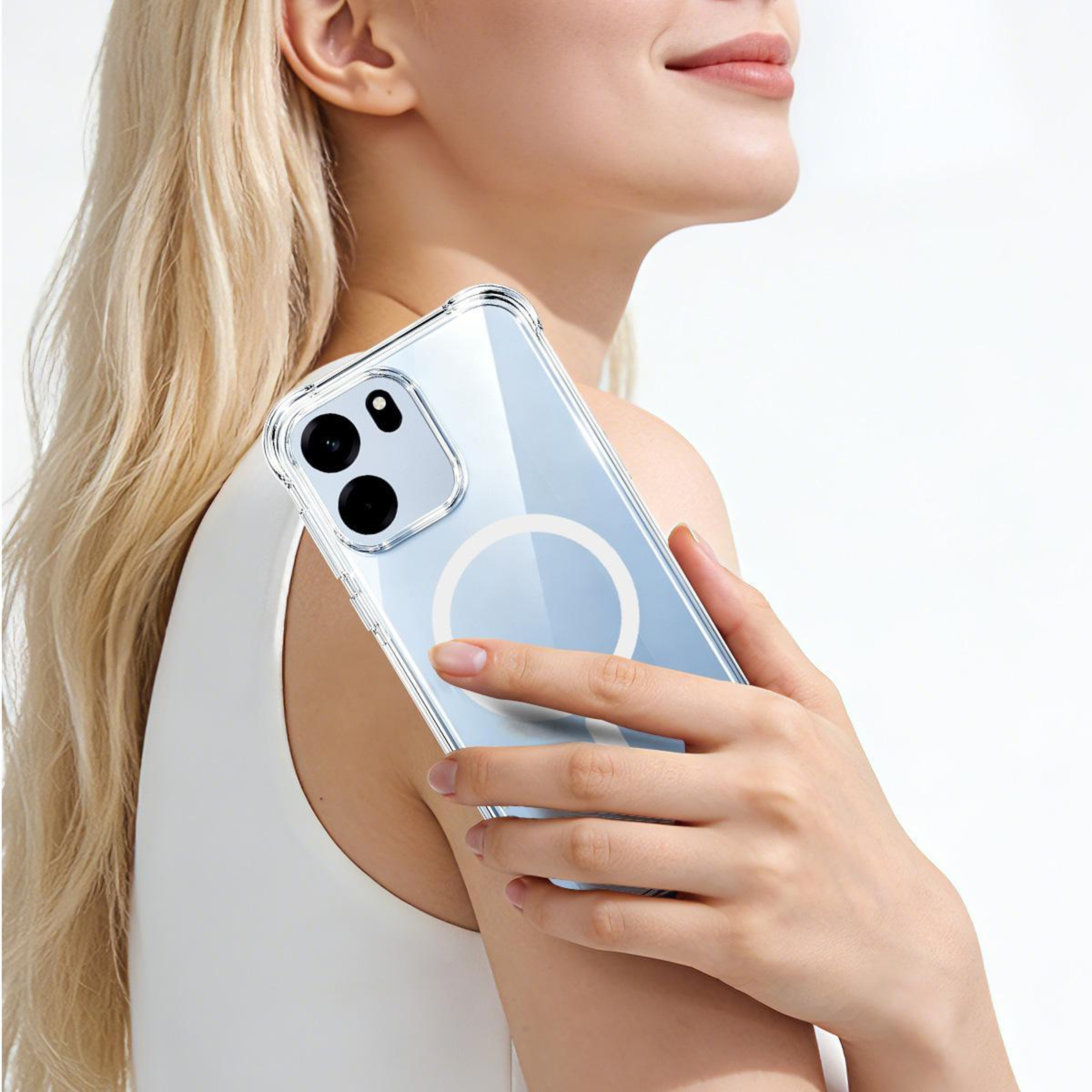 IMAK OnePlus Nord CE6 5G Magnetic Shockproof Clear TPU Airbag Case – view 5