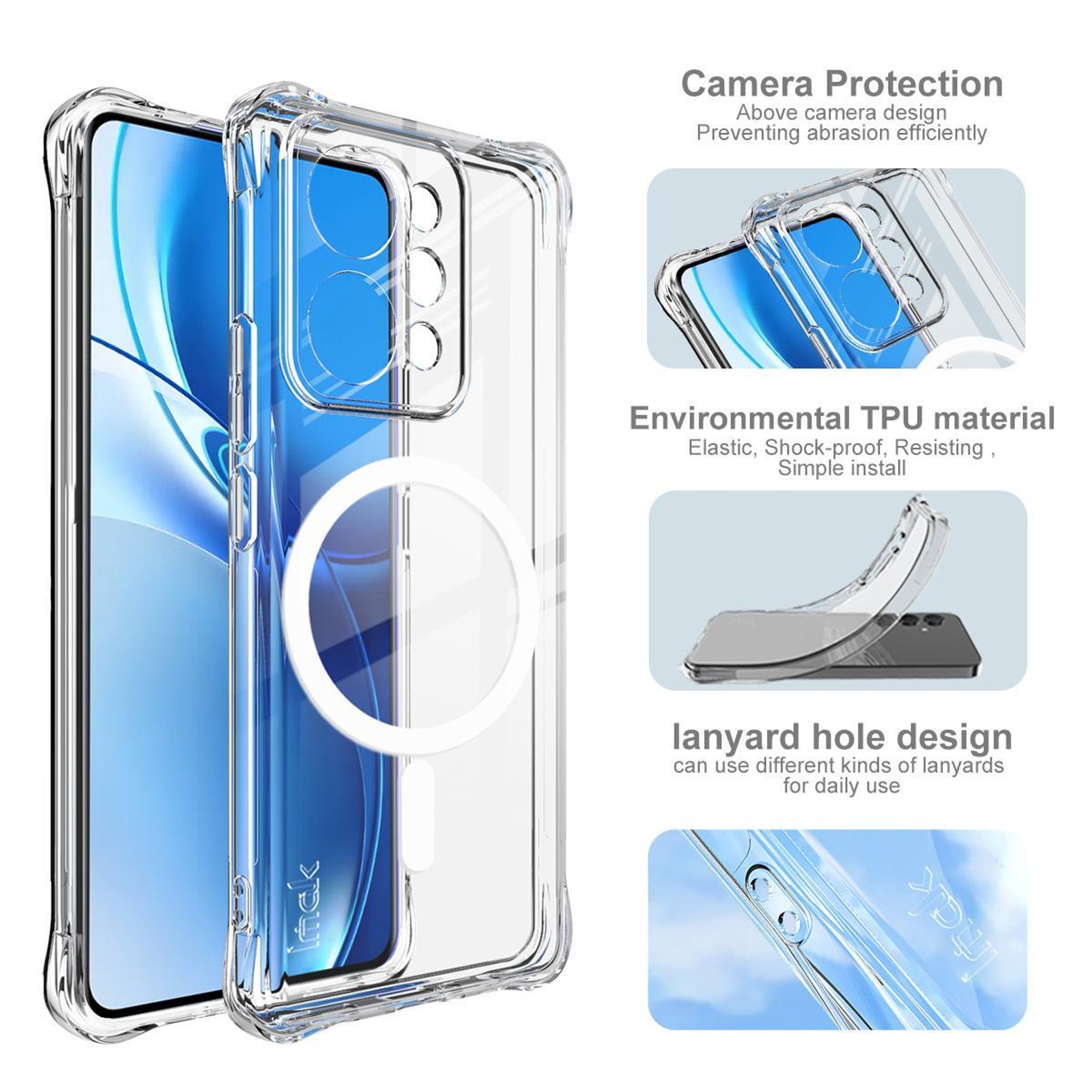 Realme P4 Power 5G Magnetic Shockproof Airbag TPU Clear Case – view 8