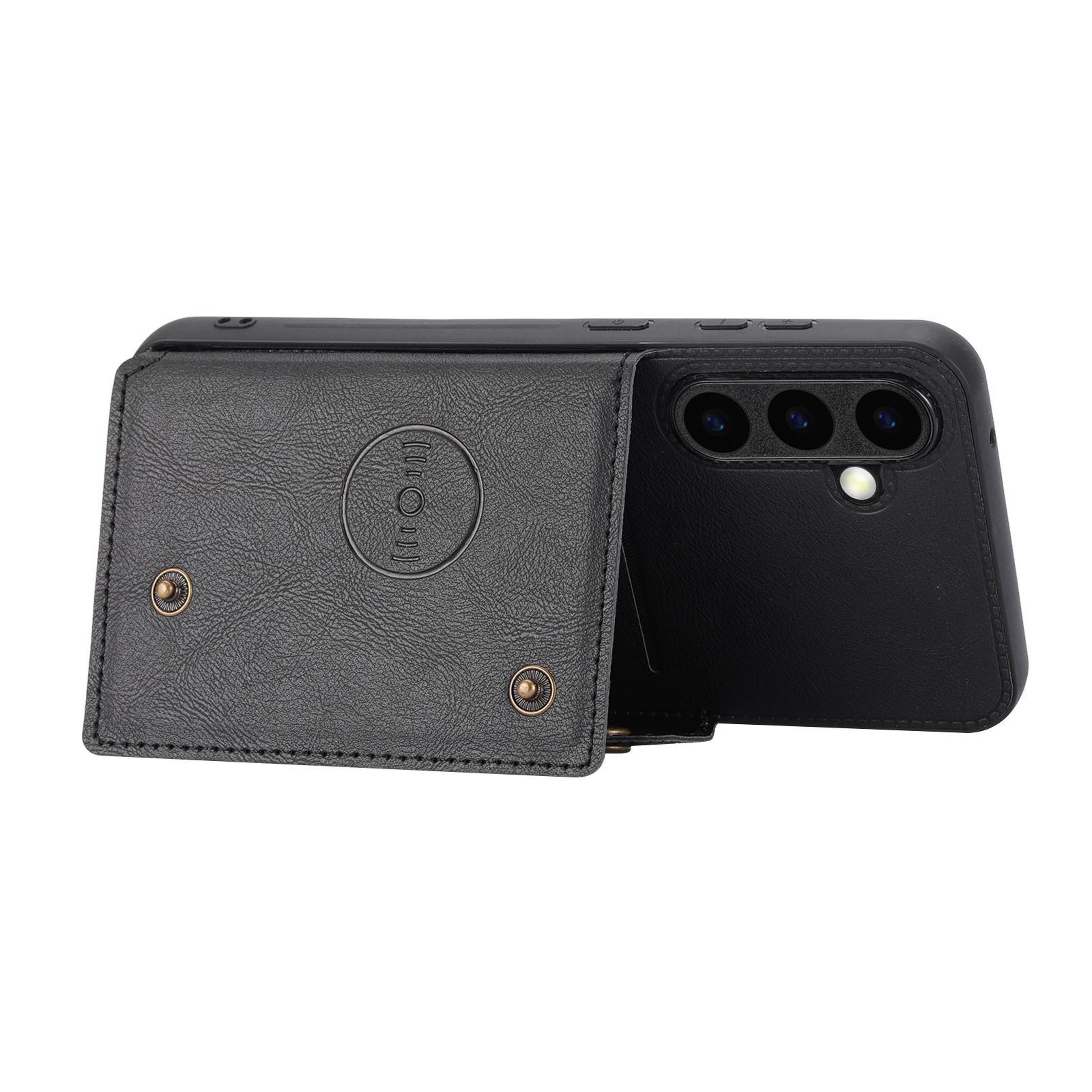 Galaxy S26 FE 5G Wallet Case Magnetic Double Buckle Card Holder With Stand 3