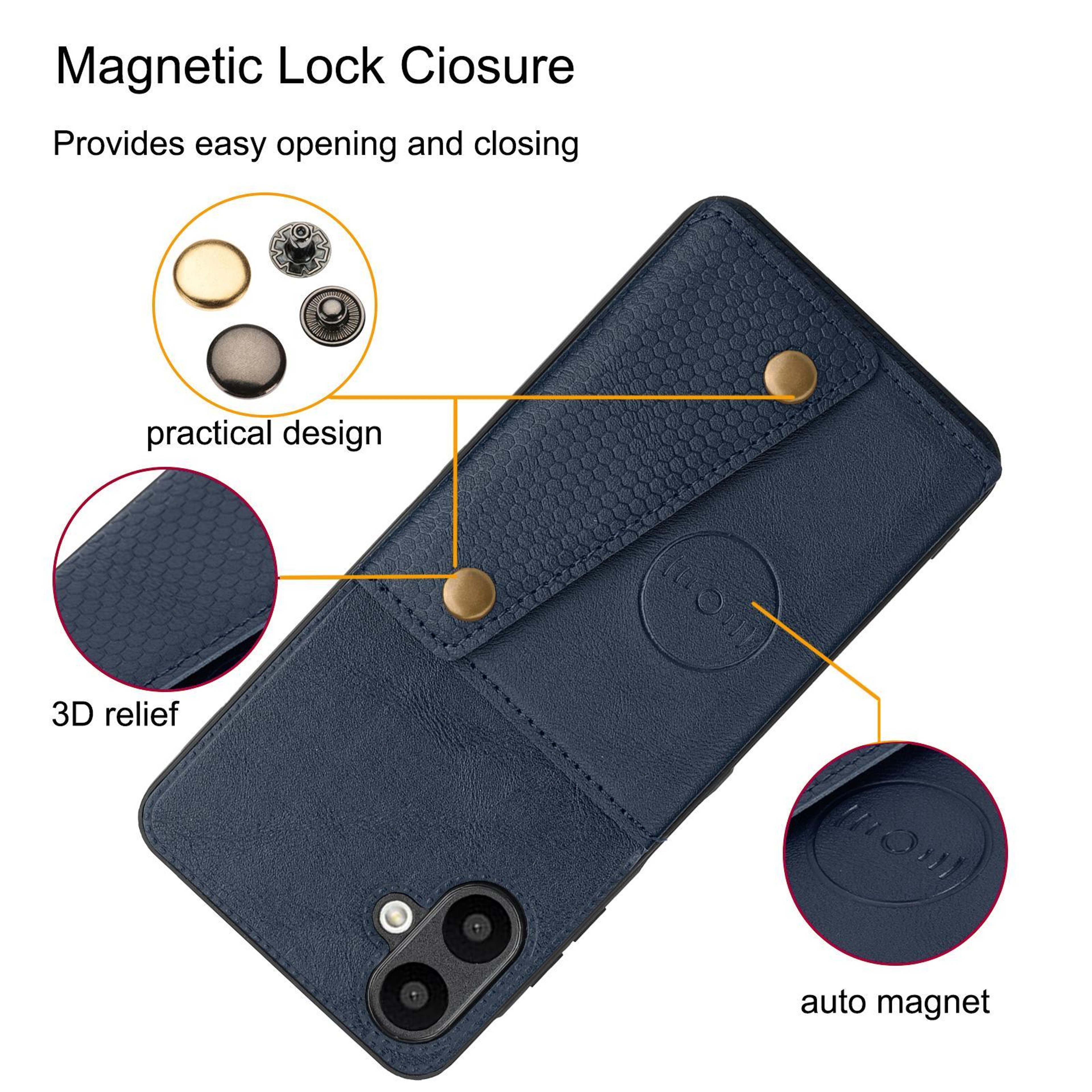 Galaxy A07 5G Wallet Case With Card Slots Magnetic Double Buckle Stand 7