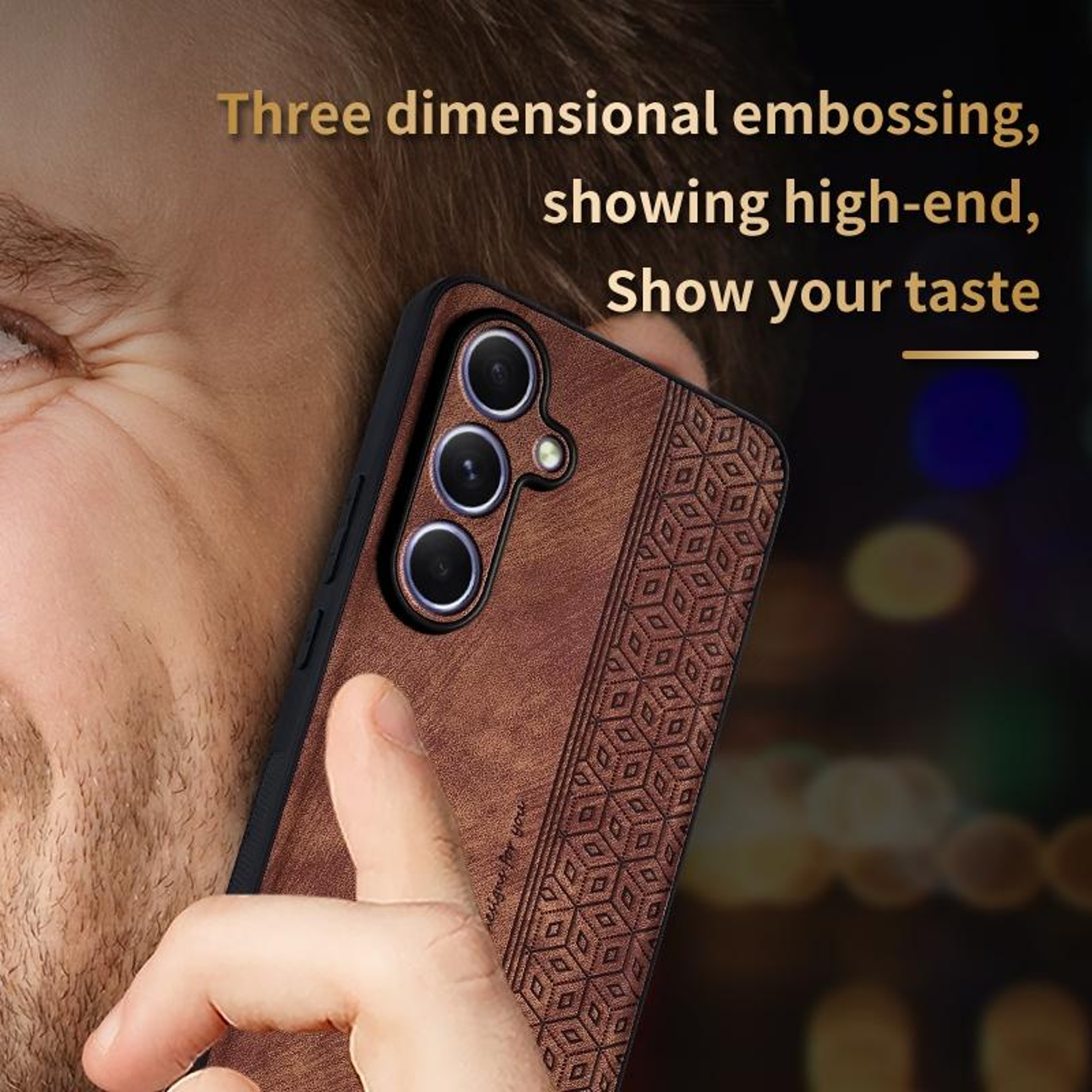 Samsung Galaxy S25 Plus 5G Case 3D Embossed Leather Skin Protective Cover 3