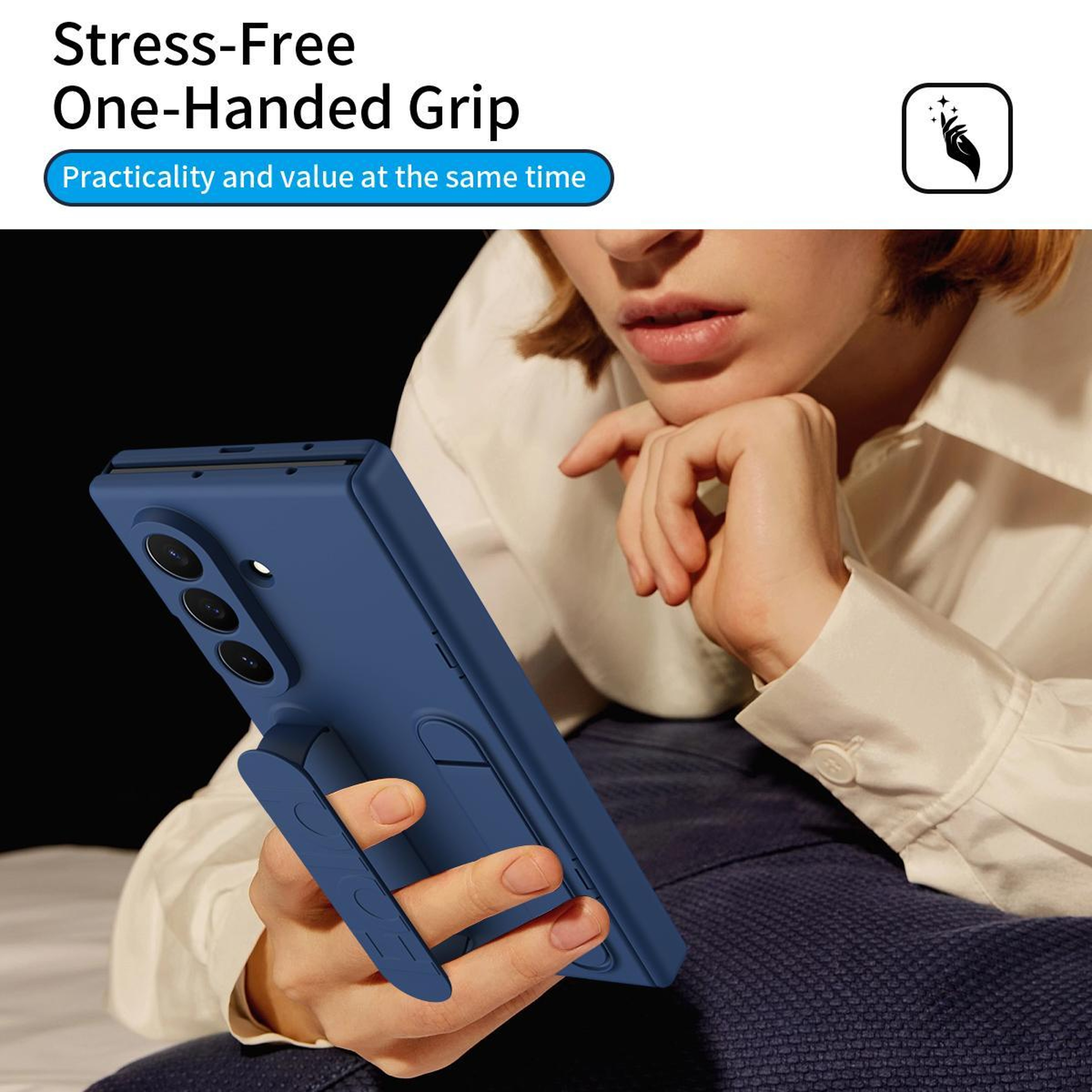 Galaxy Z TriFold Shockproof Case With Tempered Glass And Integrated Holder 3