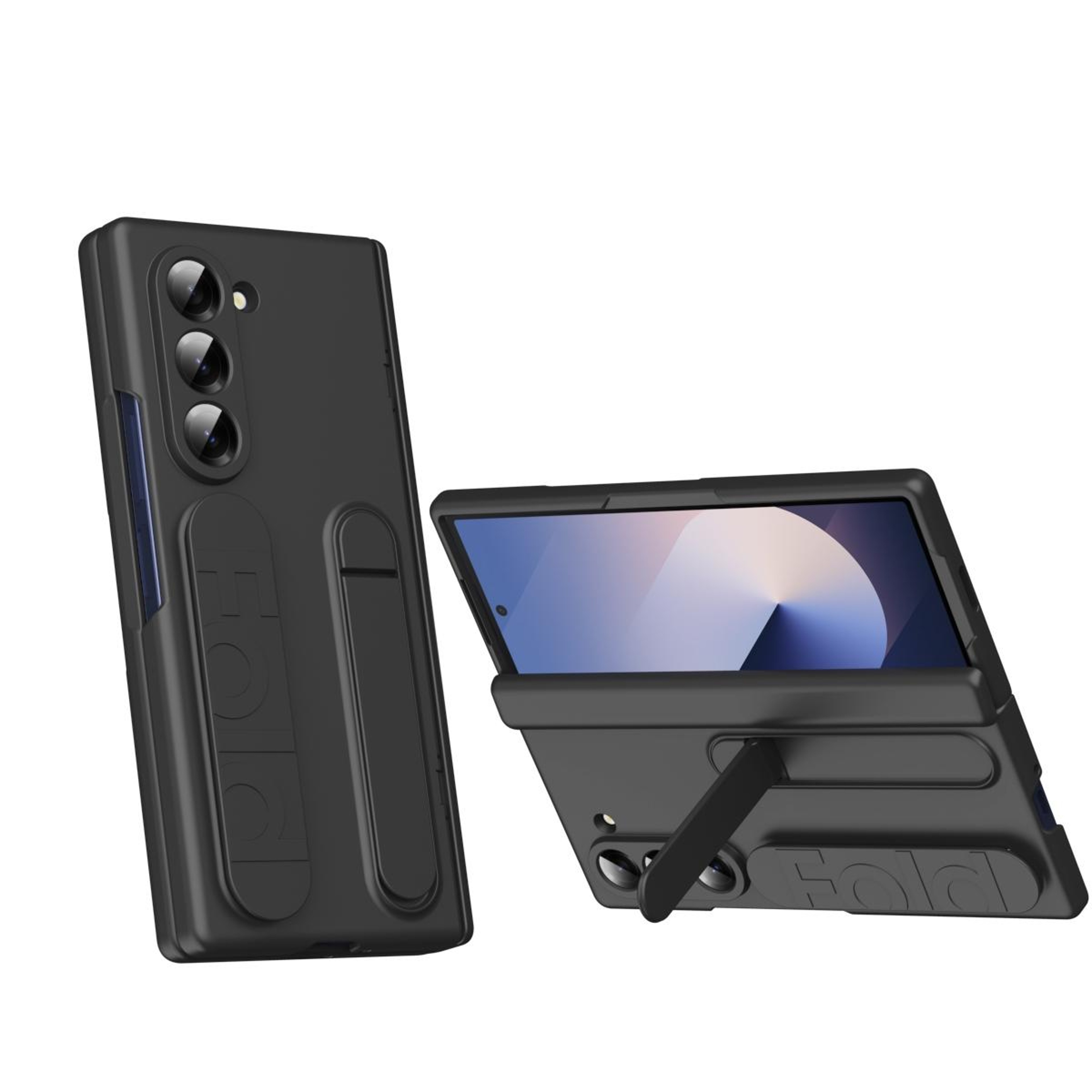 Samsung Galaxy Z Fold5 Shockproof Case With Tempered Glass Back And Integrated Holder 0