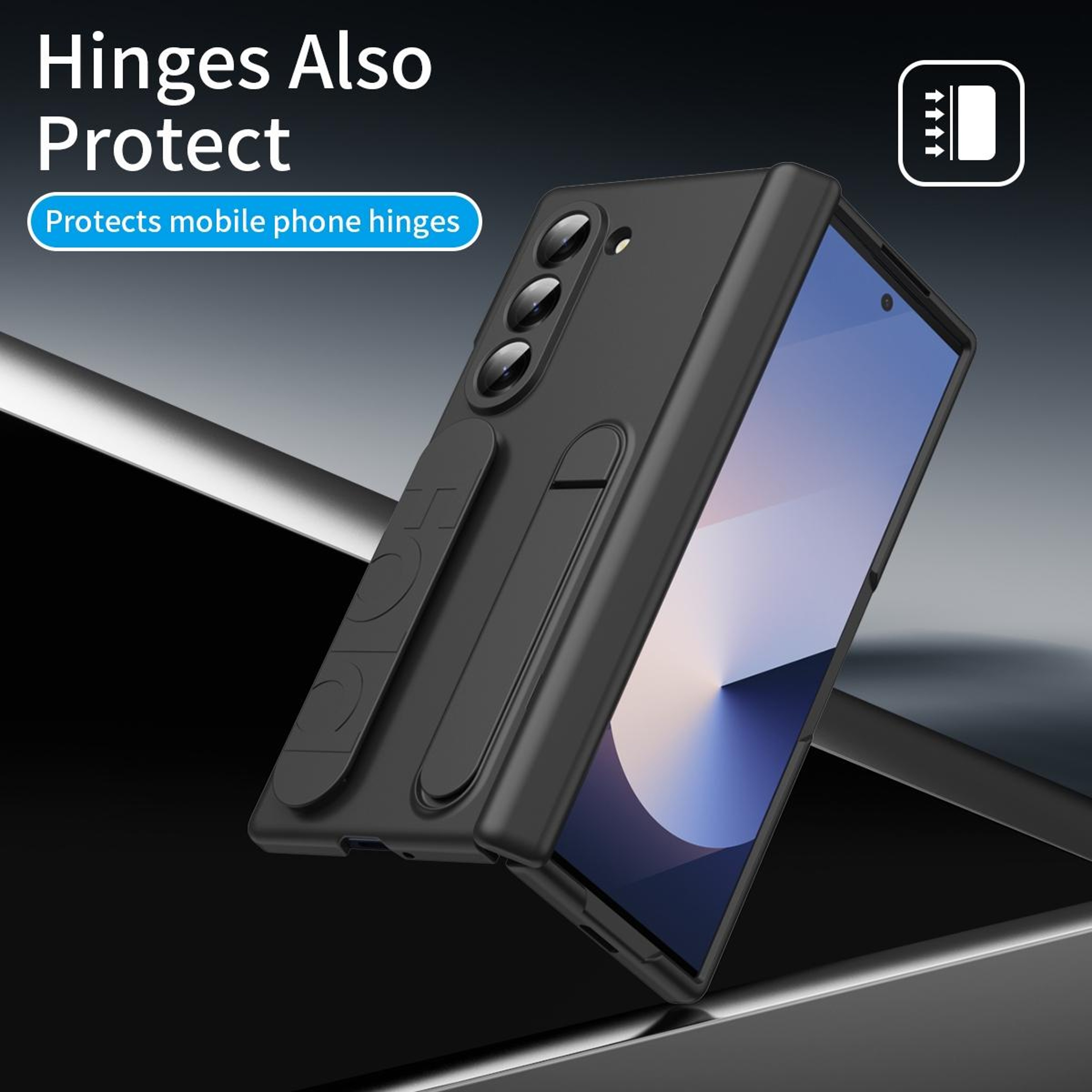 Samsung Galaxy Z Fold5 Shockproof Case With Tempered Glass Back And Integrated Holder 6