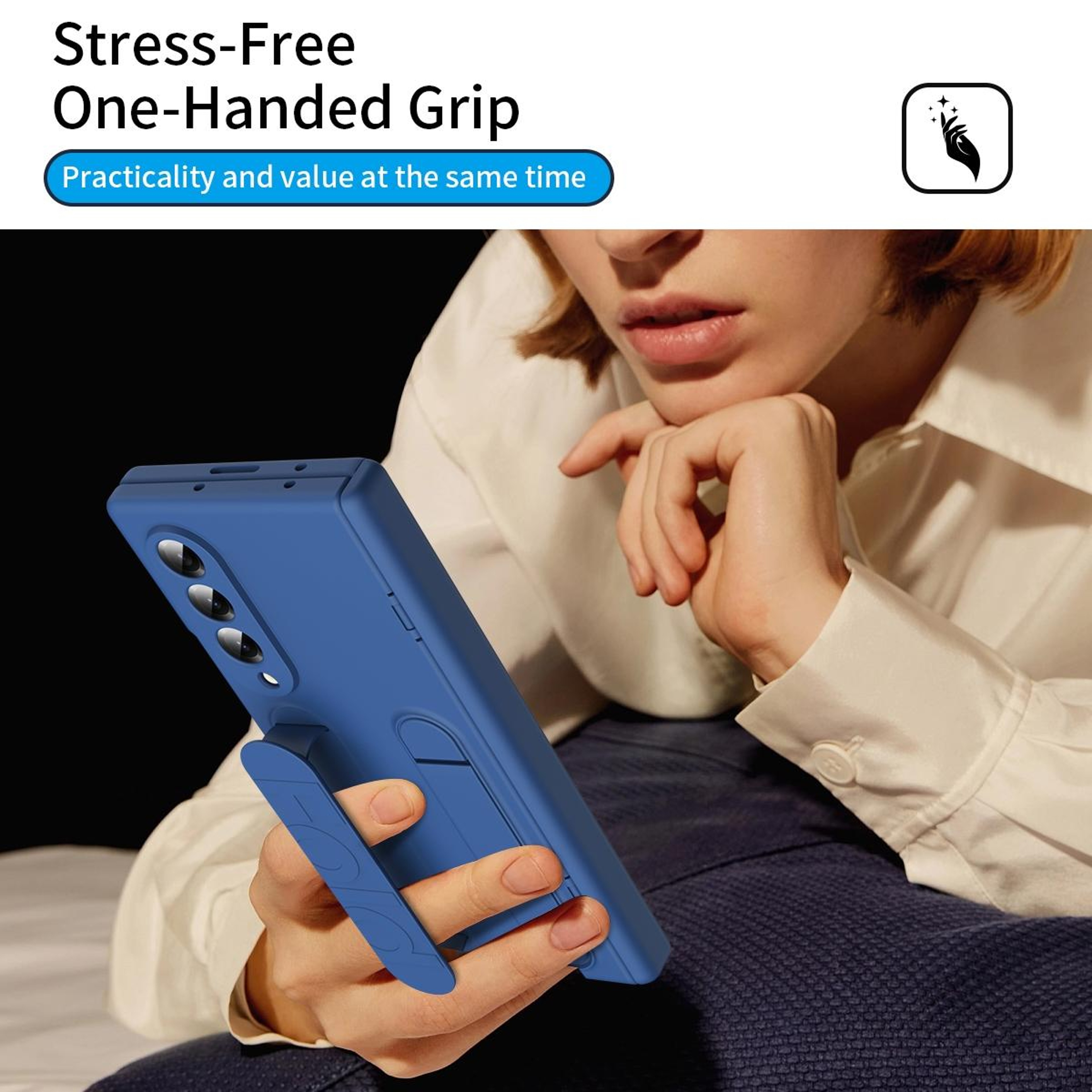 Samsung Galaxy Z Fold4 Shockproof Case With Tempered Glass And Integrated Holder 3