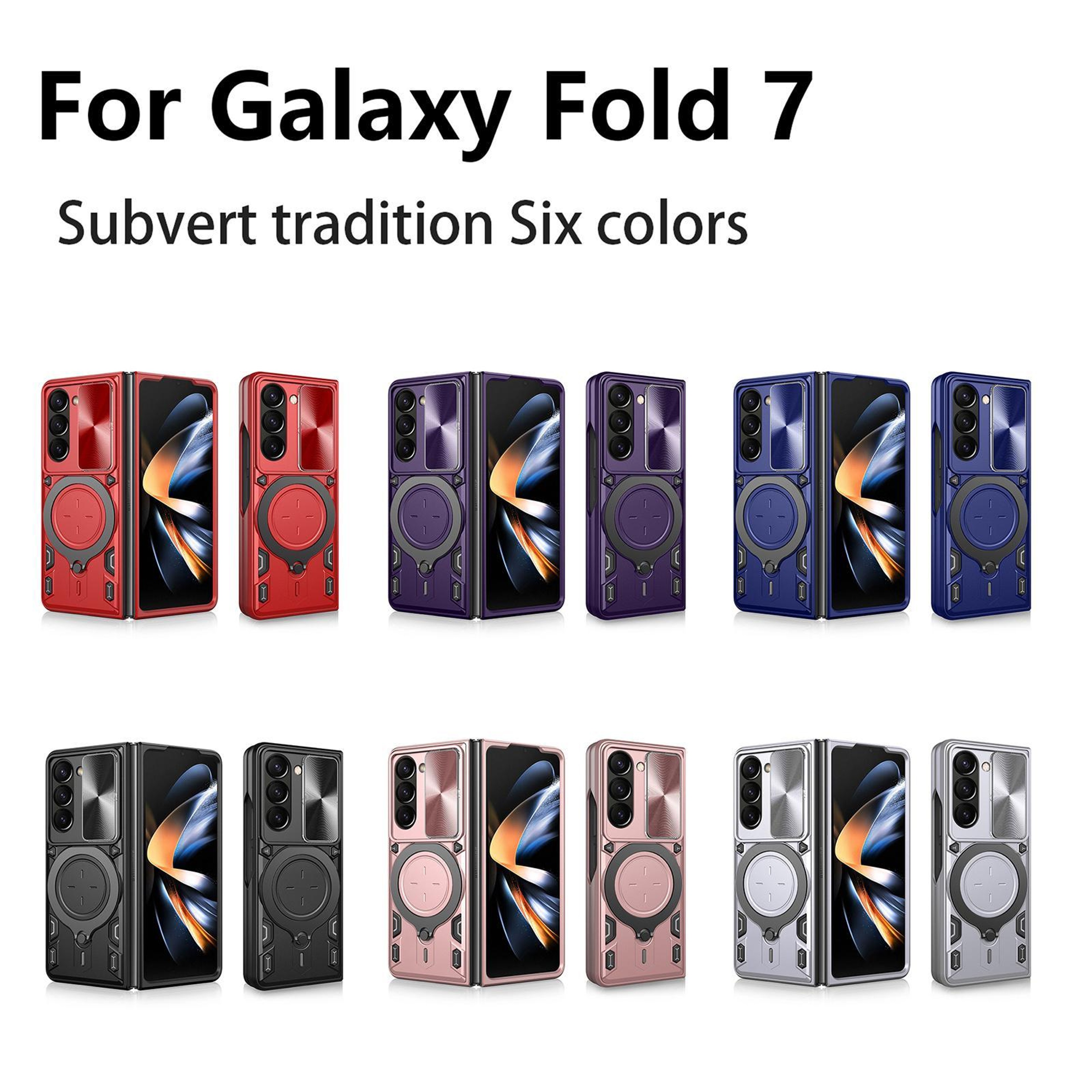 Samsung Galaxy Z Fold7 Case With Sliding Camera Cover And Magnetic Ring Holder 1
