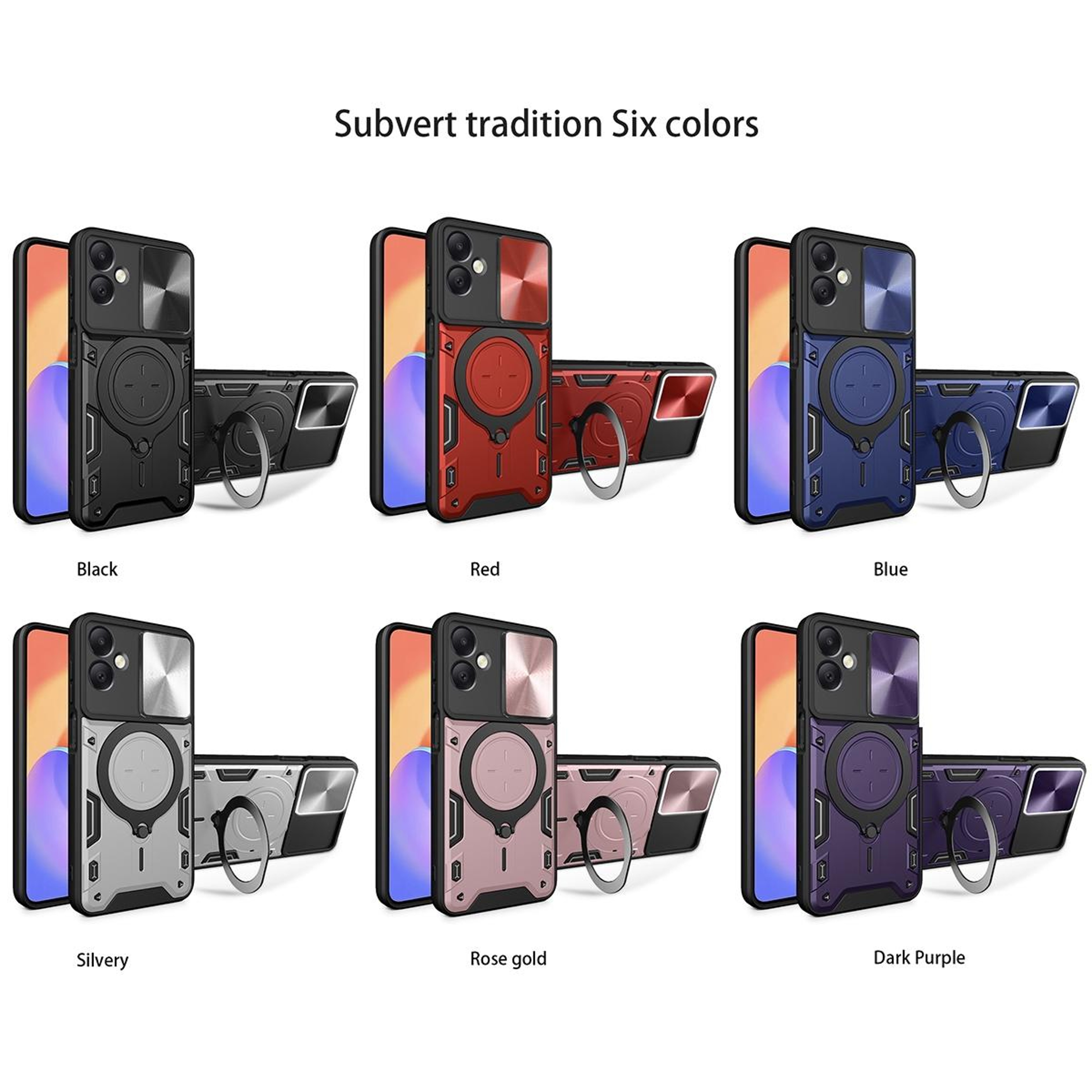 Samsung Galaxy A06 4G Protective Case With Sliding Camera Cover And Magnetic Holder 1