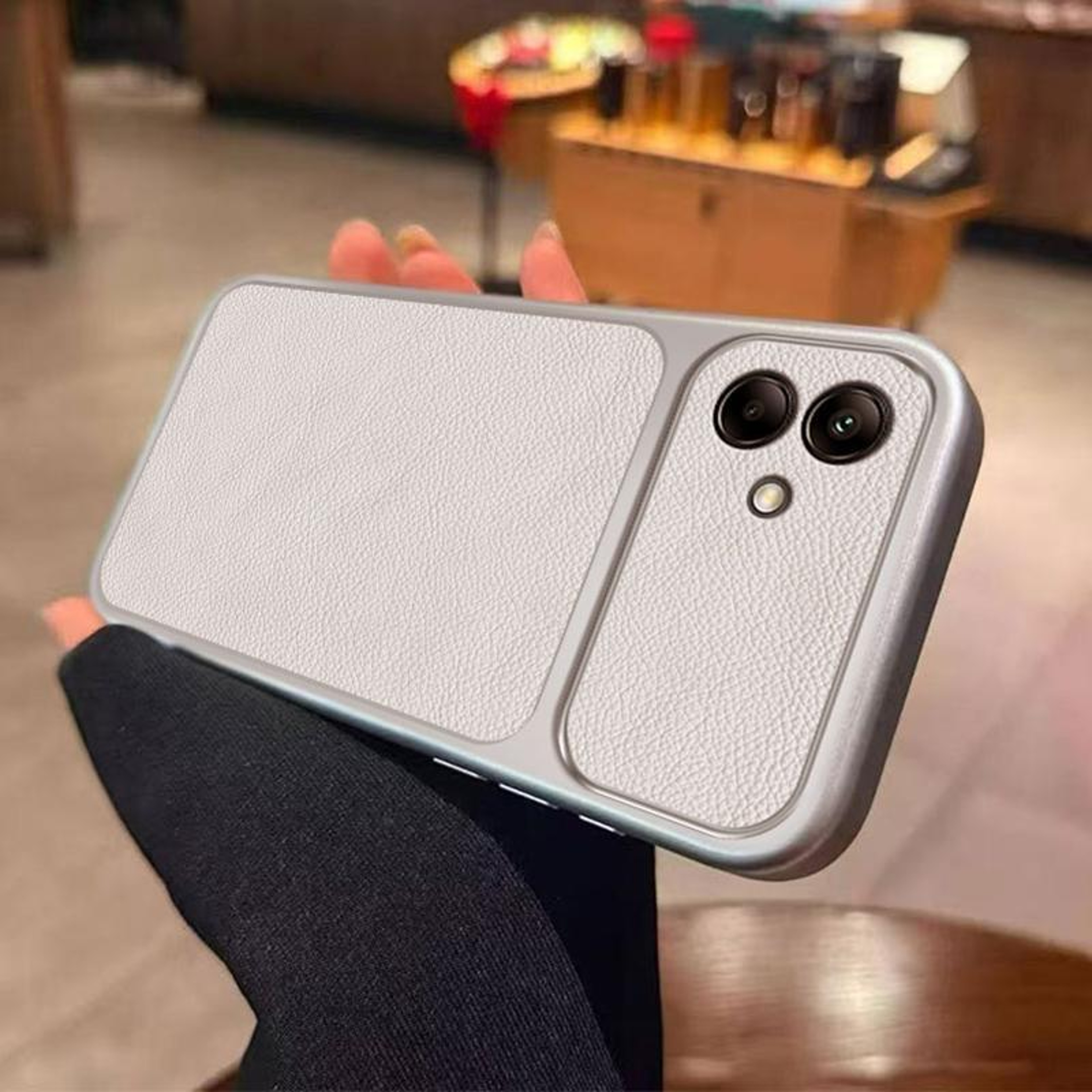 Galaxy A06 5G Leather Textured TPU Protective Phone Case with Raised Edges – view 5