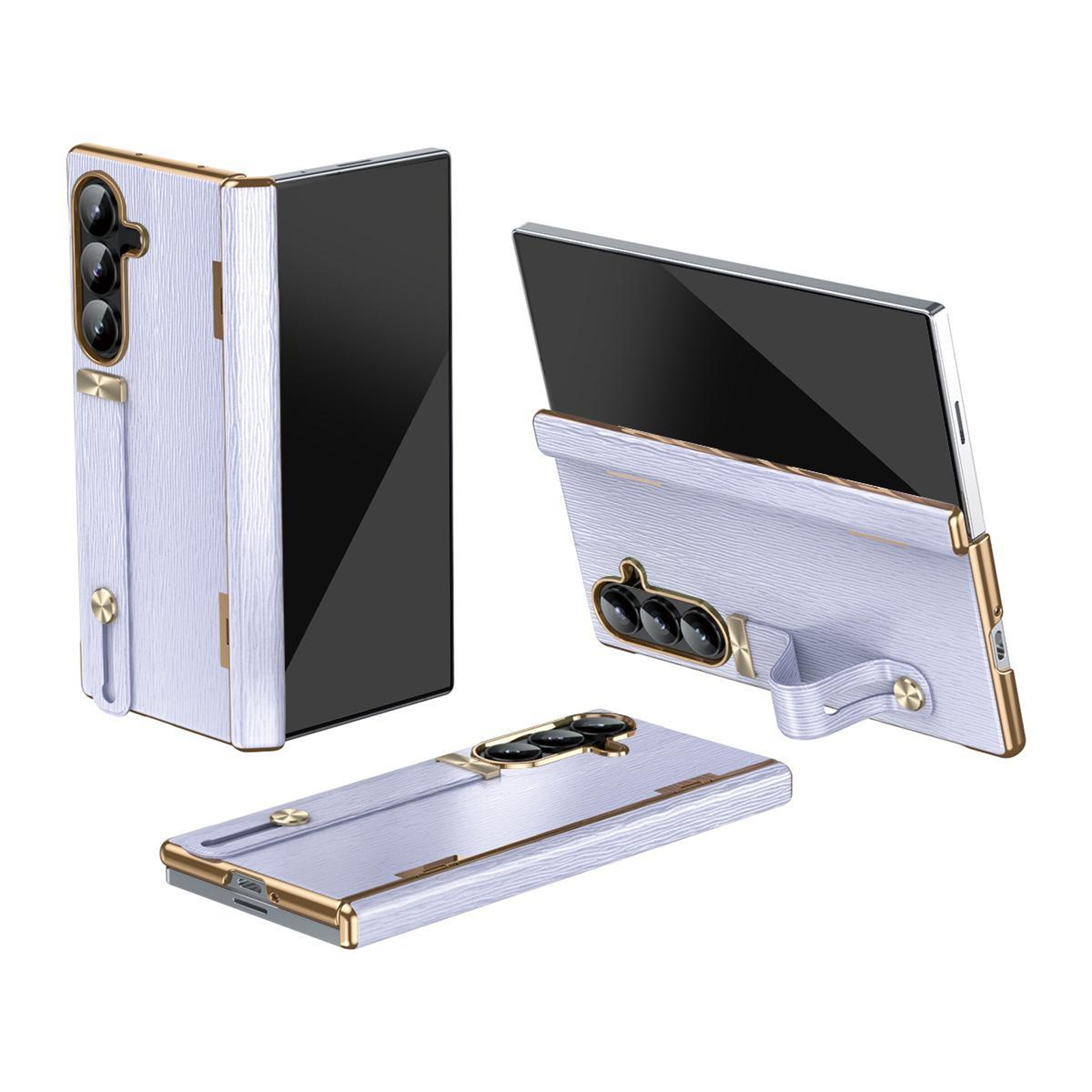 Galaxy Z Fold7 Case With Retractable Wrist Strap Invisible Stand And Hinge Protection 0