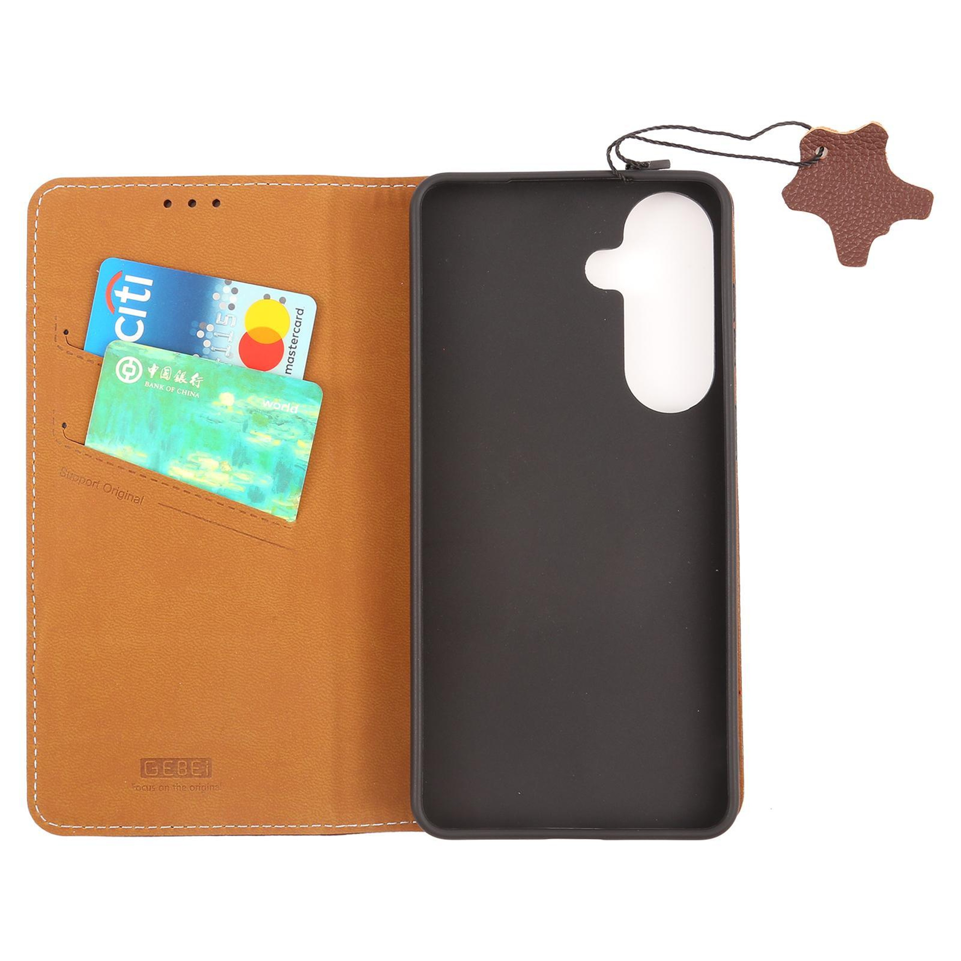 Galaxy S26 Plus 5G Top Grain Leather Flip Case With Stand 4
