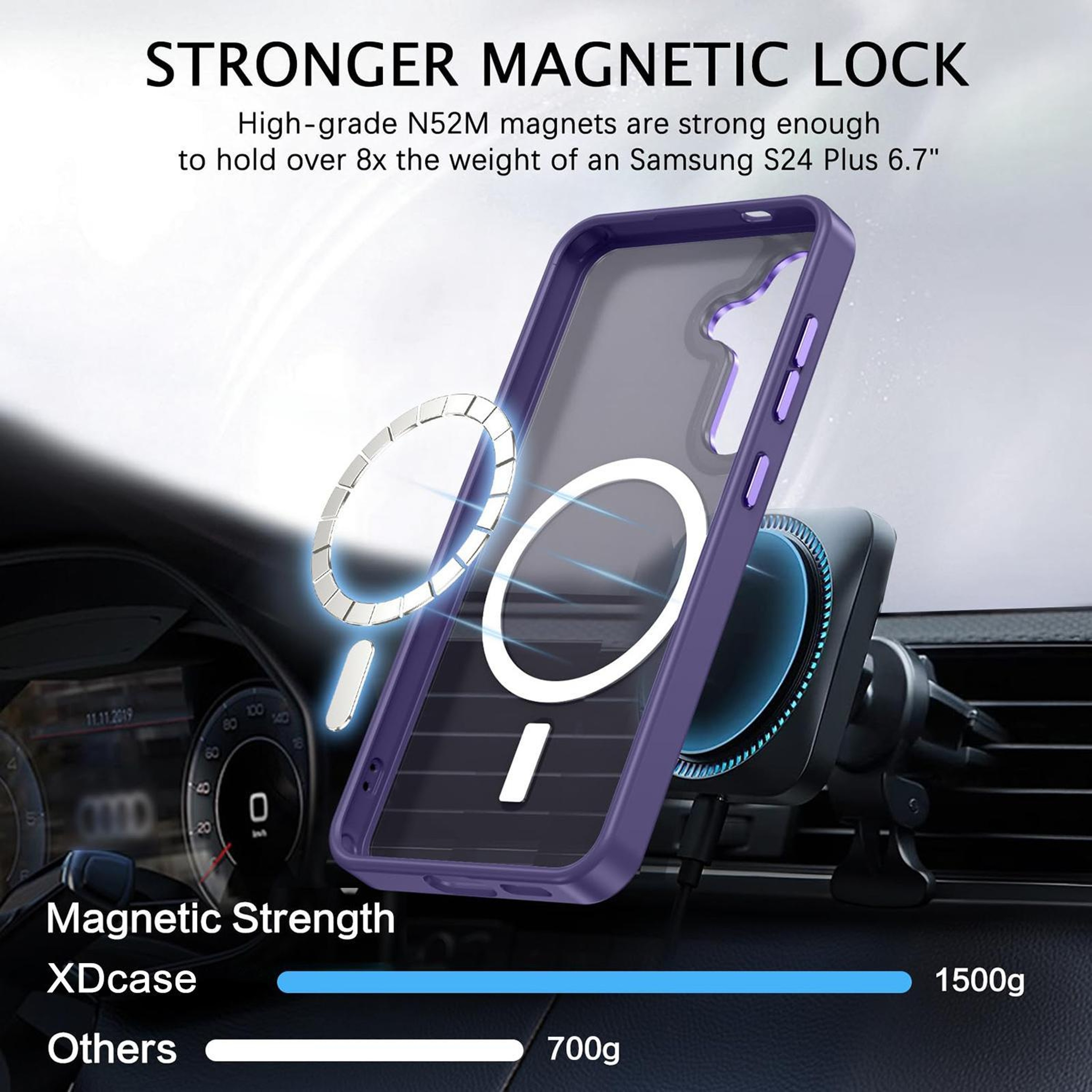 XDcase Samsung Galaxy S25 Plus 5G Magnetic Case With N52 Magnets And Metal Camera Protection 5