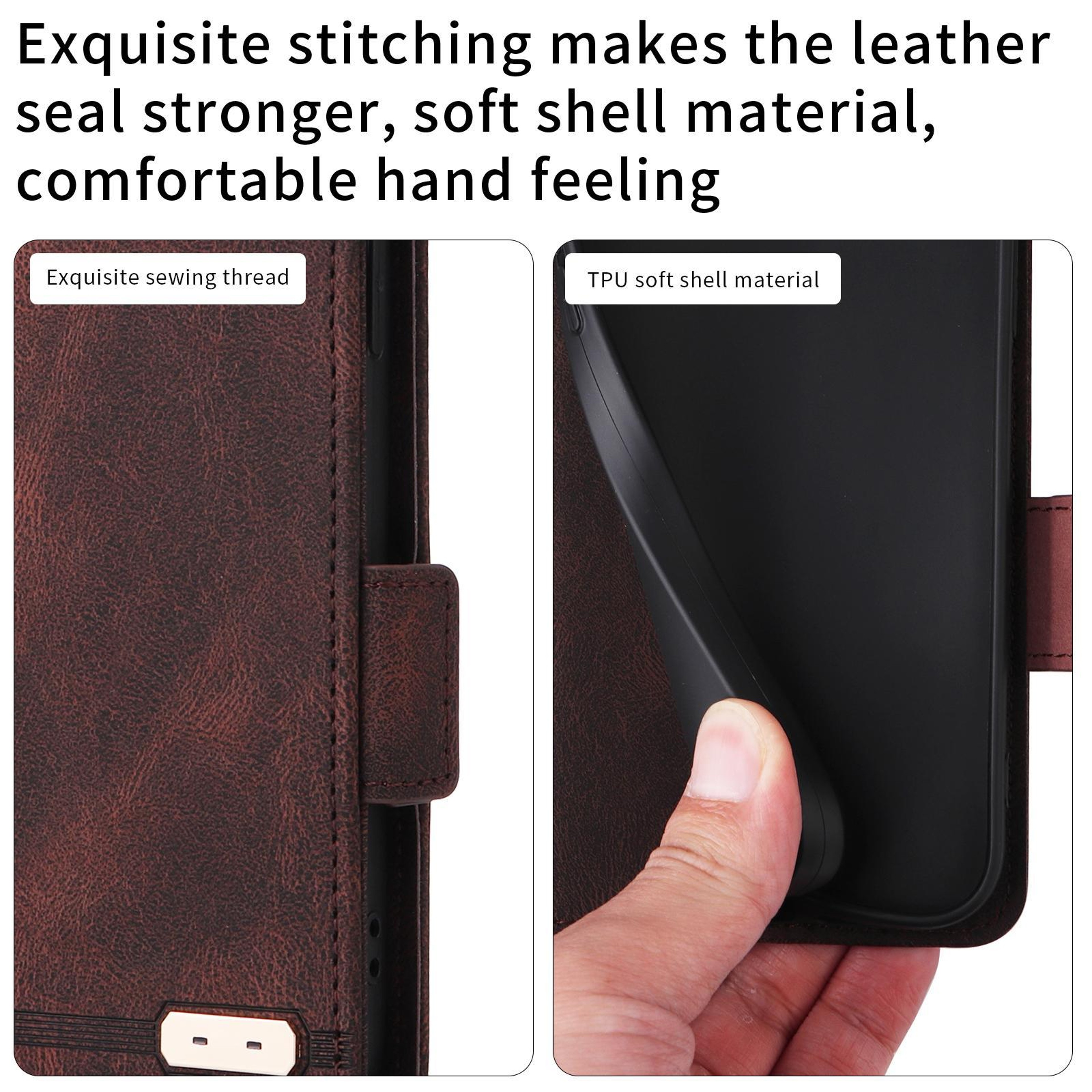 Galaxy Z Fold8 Ultra Leather Wallet Case With Magnetic Clasp Card Holder And Stand 6