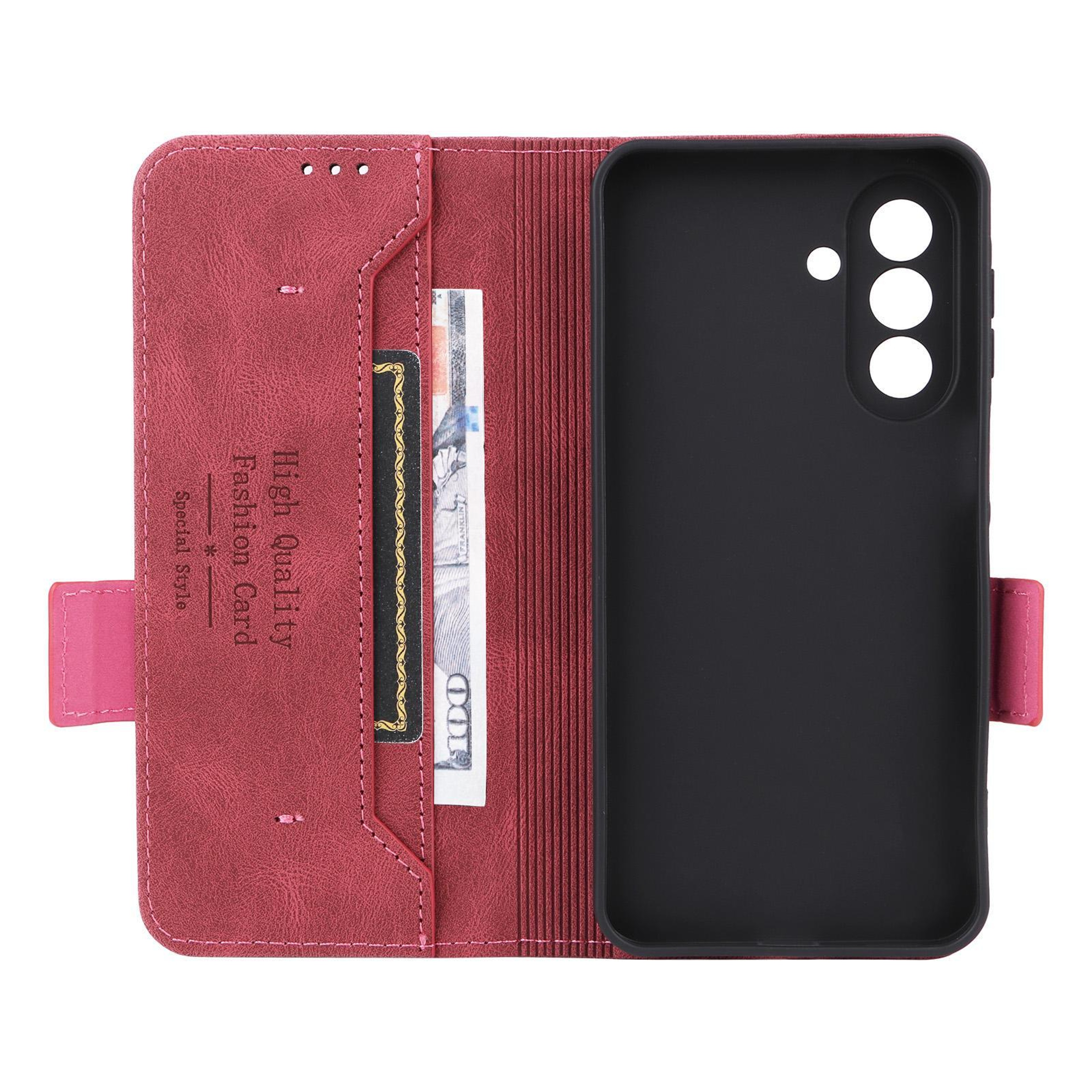 Galaxy A37 5G Leather Wallet Case With Magnetic Clasp Stand And Card Holder 2