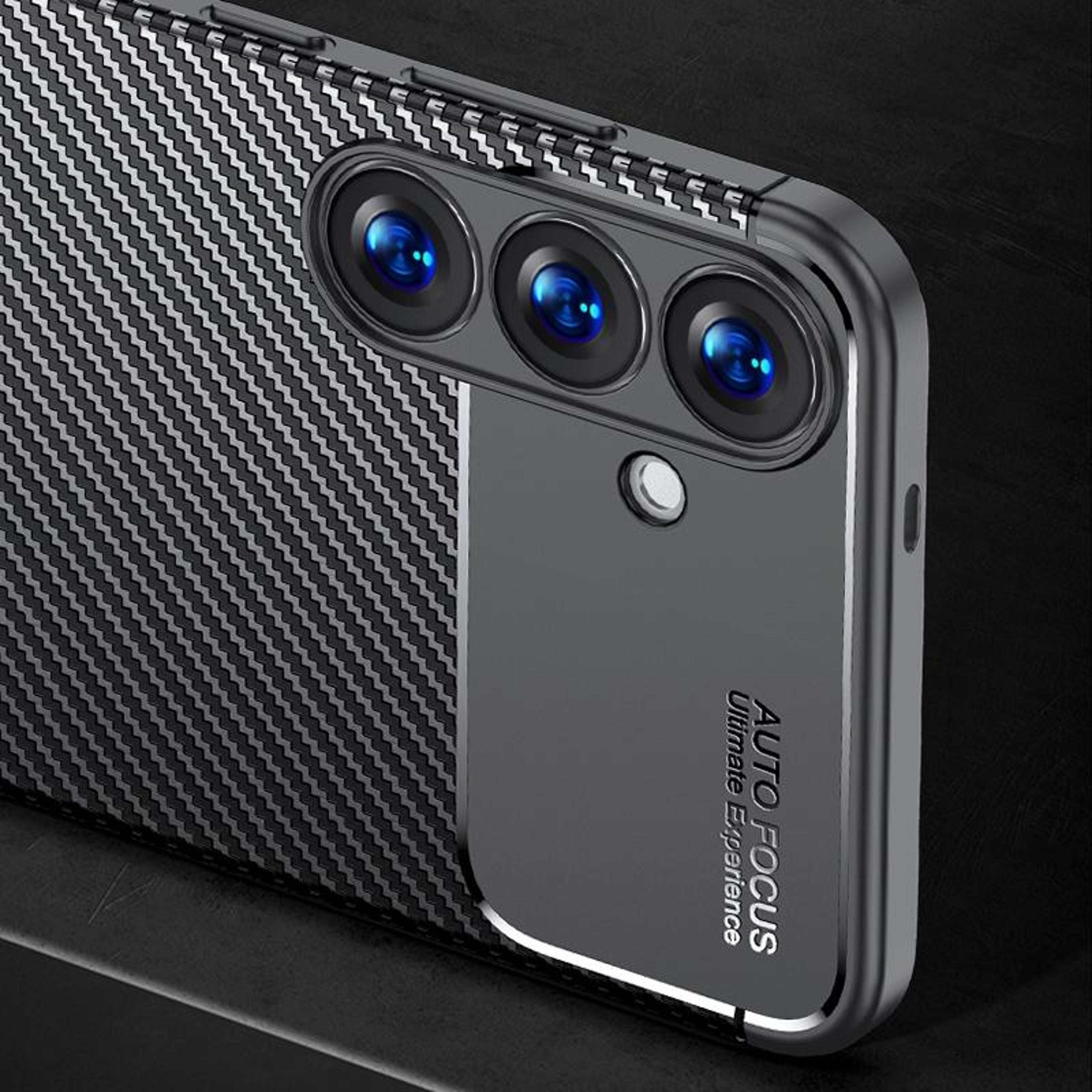 Samsung Galaxy S25 Plus 5G Shockproof TPU Case Carbon Fiber Texture Black – view 5