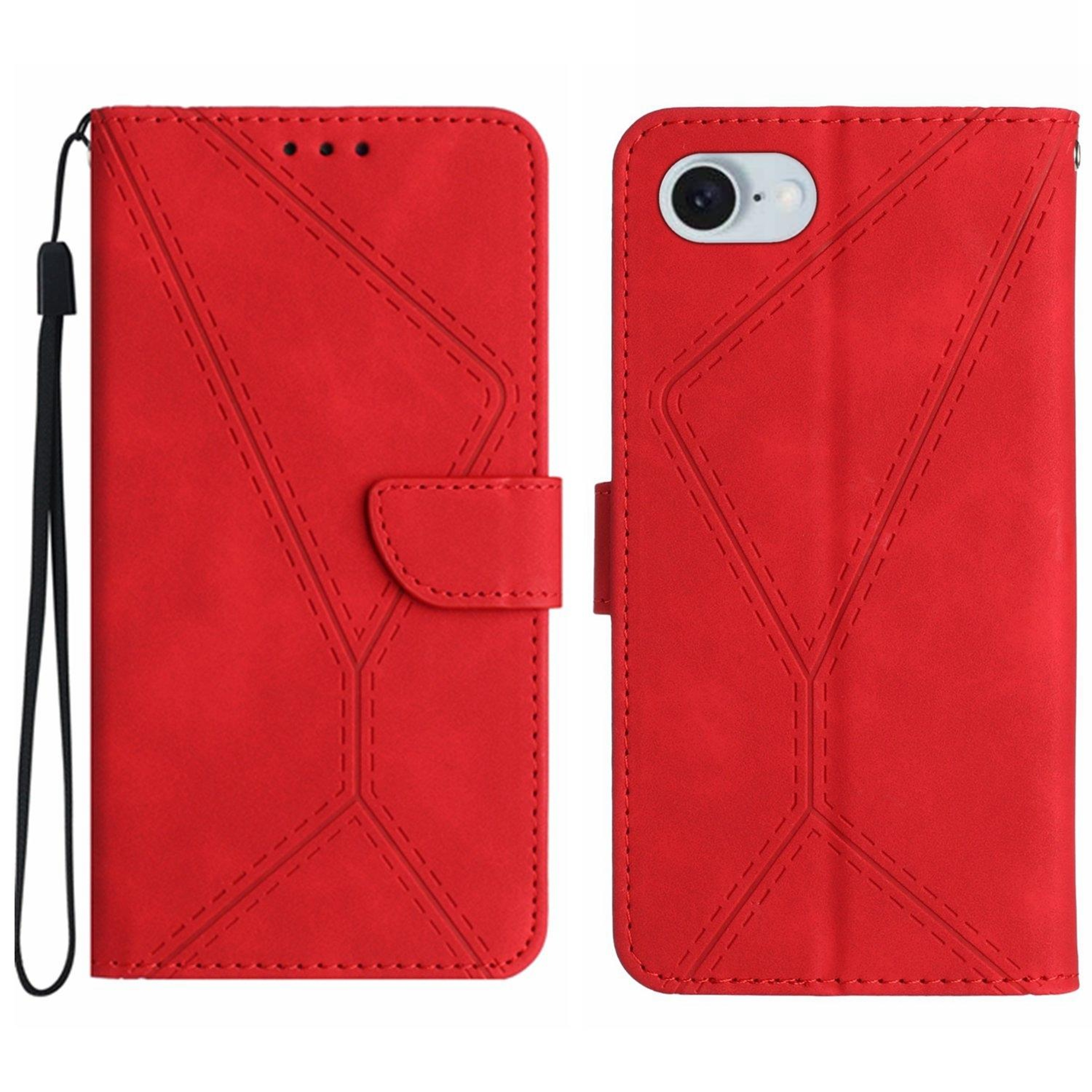 IPhone 17e 16e Leather Wallet Case With Card Slots Kickstand And Wrist Strap 0