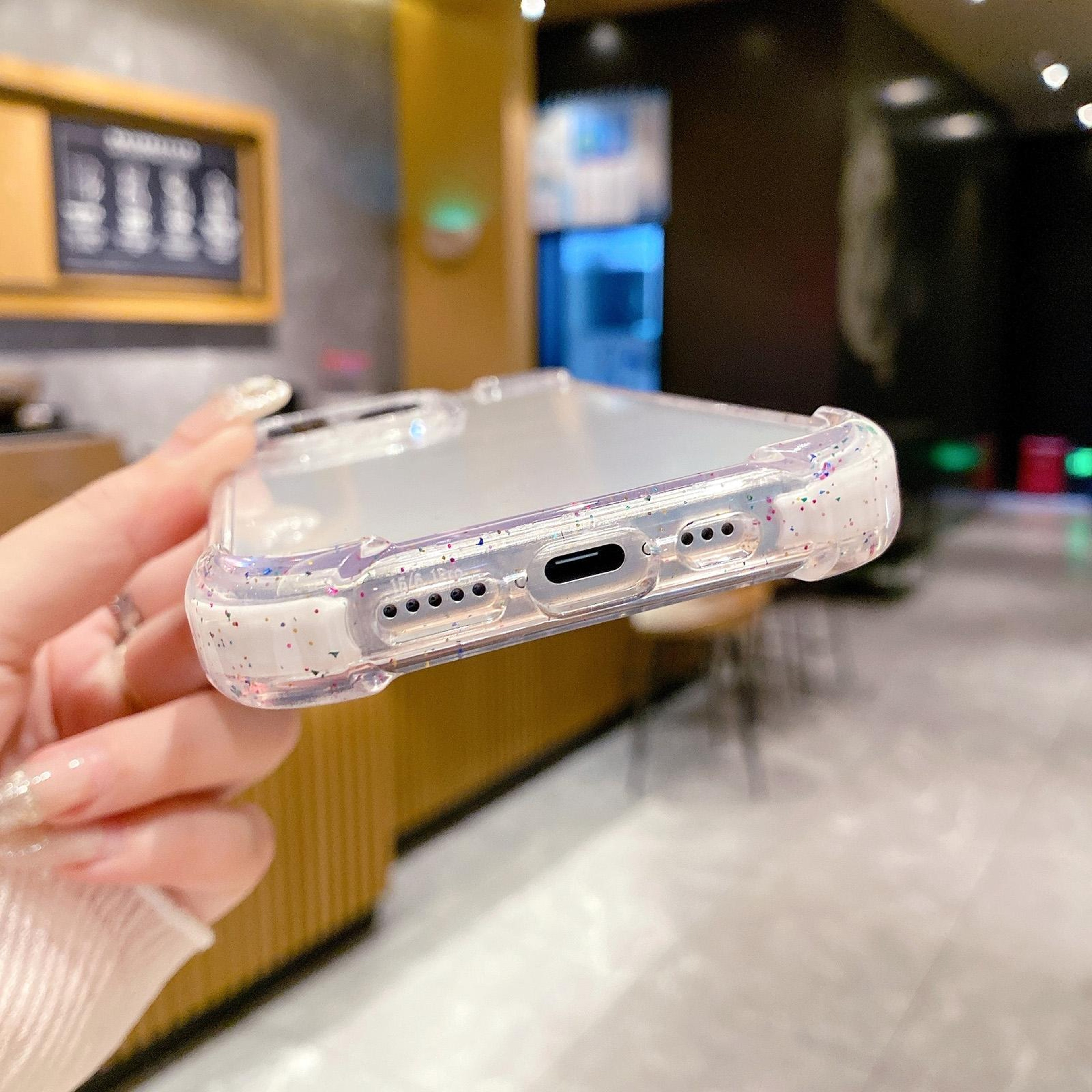 iPhone 16 Plus Clear Acrylic Protective Case with White Color Accent – view 6