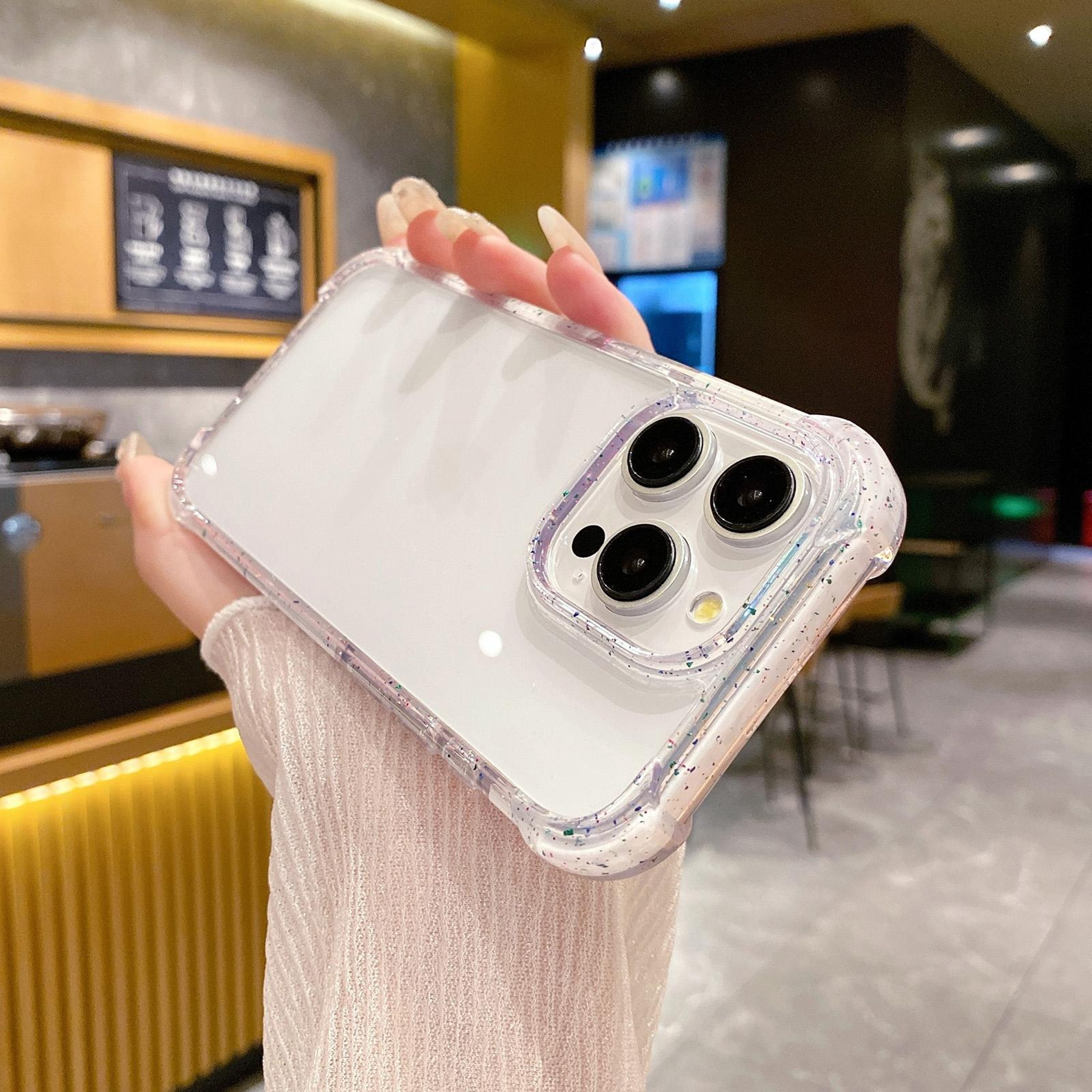 iPhone 15 Pro Max Clear Acrylic Protective Case with Raised Edges - White – view 5