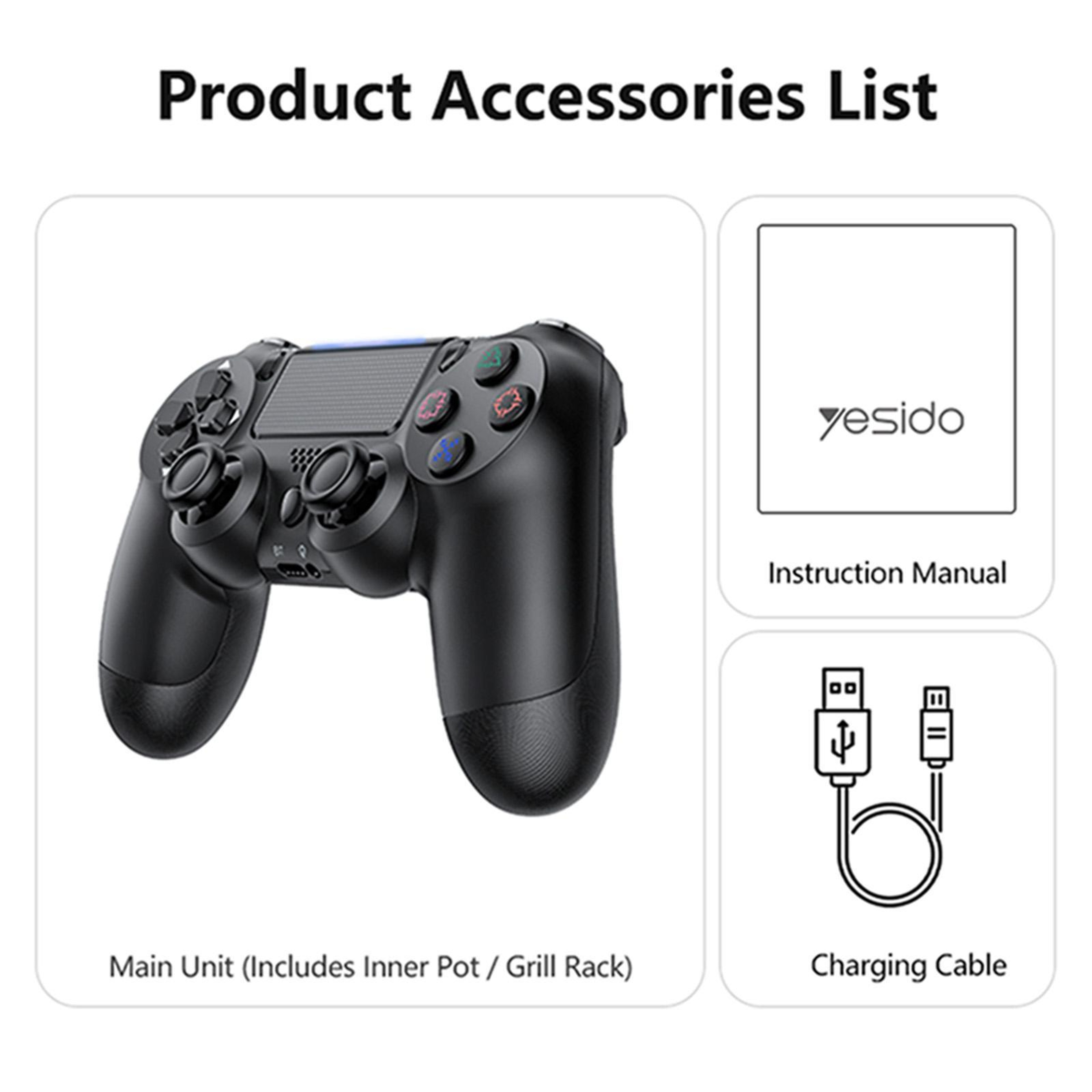 Yesido KB47 PS4 Wireless Controller with Bluetooth 5.0, Dual Vibration and Gyroscope – view 3