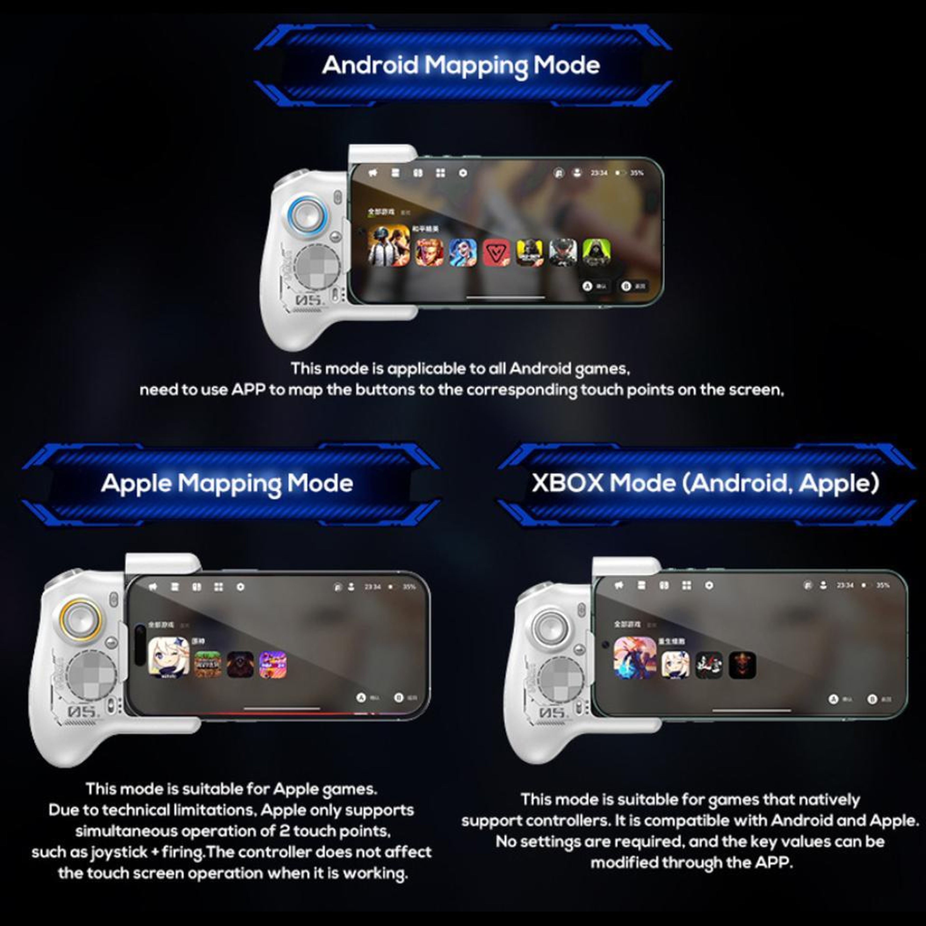 MEMO MB05 Magic Ultra Mobile Game Controller Bluetooth Gamepad for iOS and Android – view 9