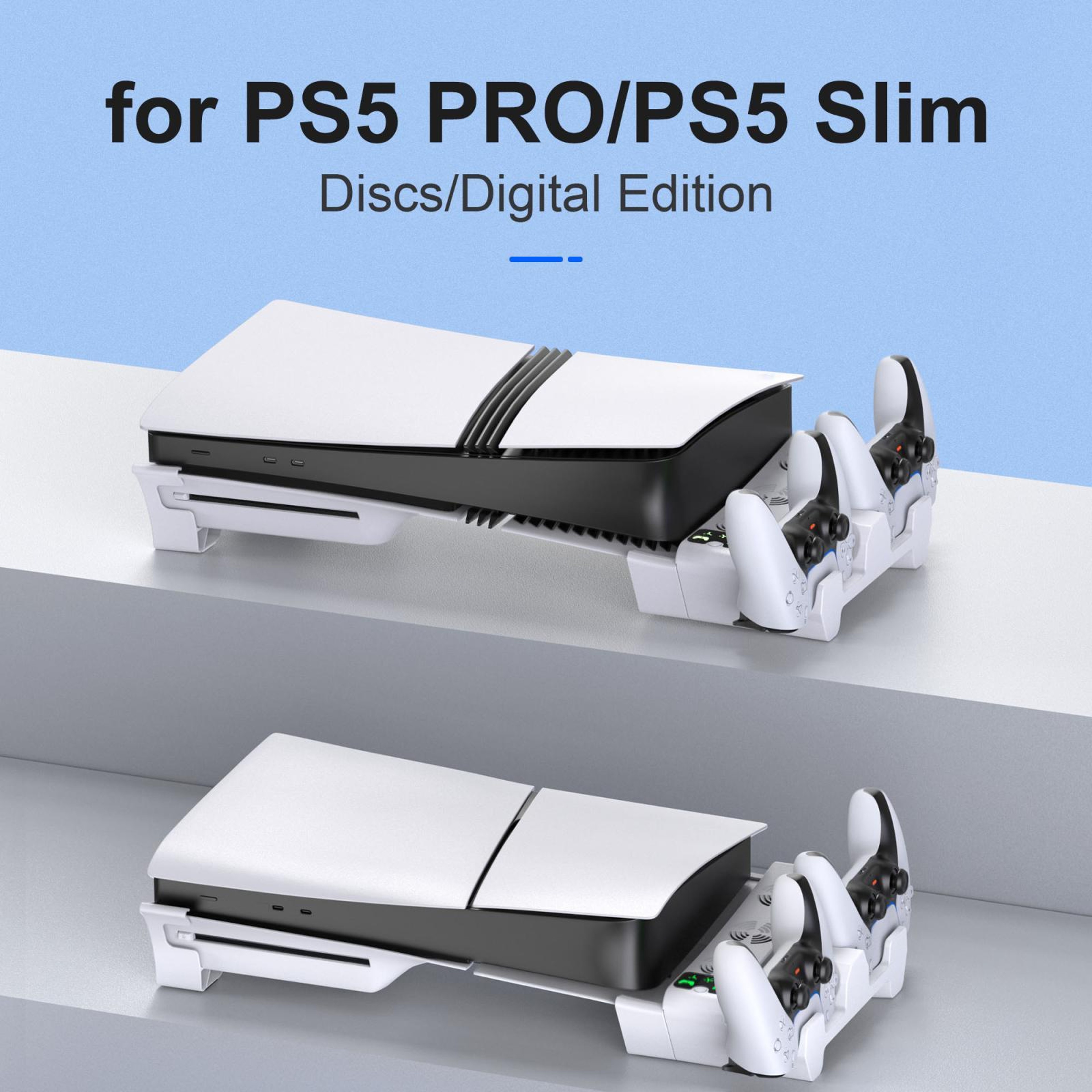 STARTRC GAMES PS5 Pro Slim Cooling Stand with Controller Charging Dock and Triple Fans – view 2