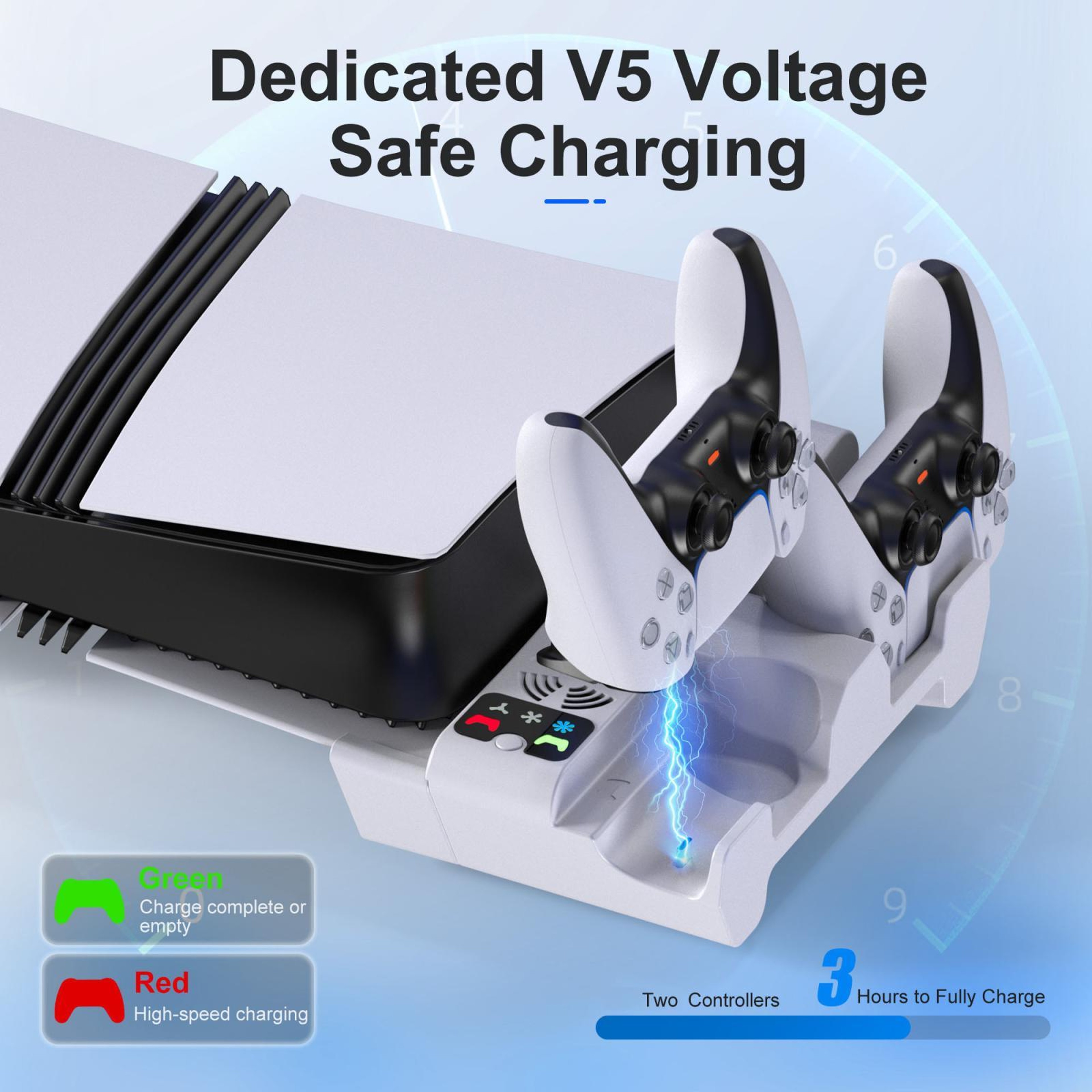 STARTRC GAMES PS5 Pro Slim Cooling Stand with Controller Charging Dock and Triple Fans – view 4