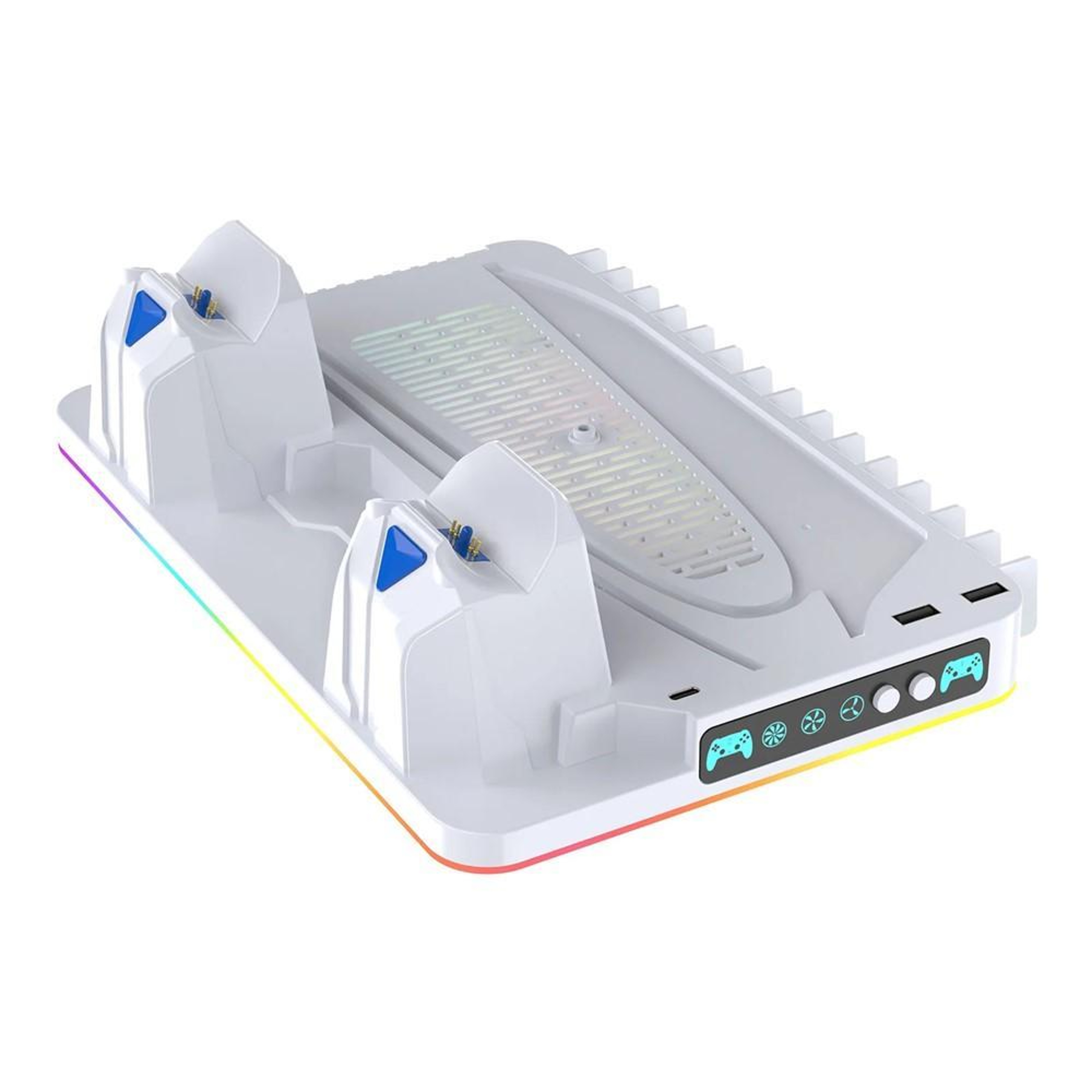 PS5 Cooling Stand with Dual Controller Charging Station, RGB Lighting and Game Storage – view 9