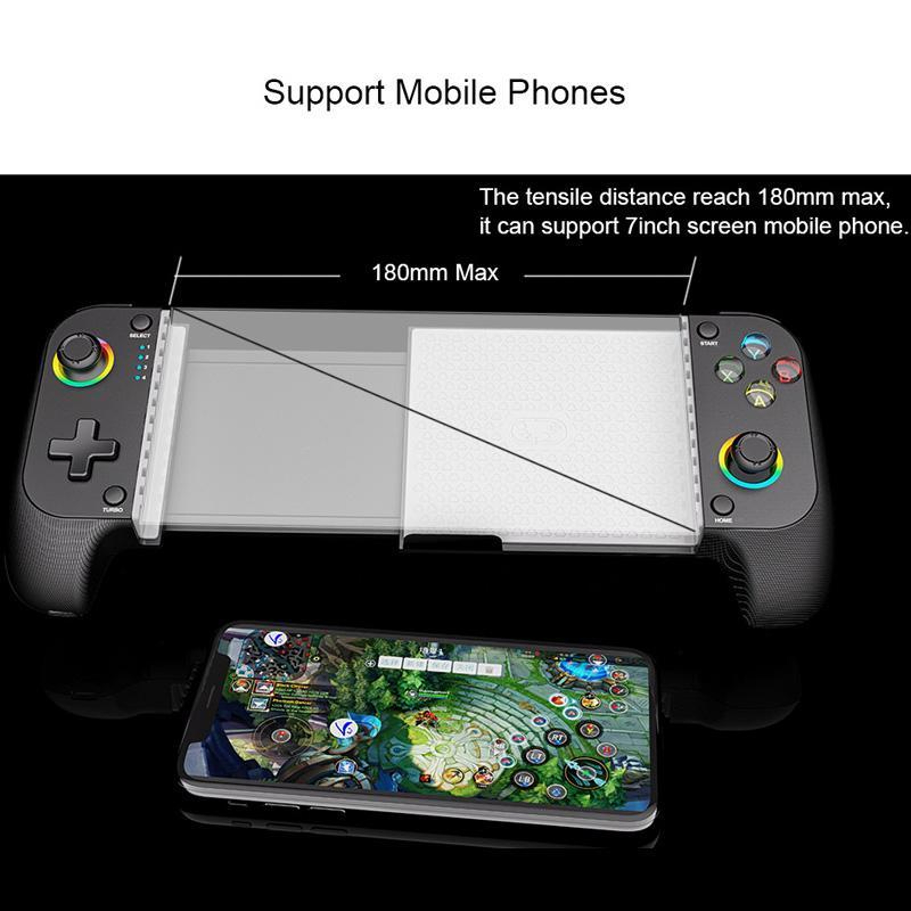 Retractable Wireless Gaming Controller With Hall Effect Joysticks RGB Lighting And Dual Vibration 5