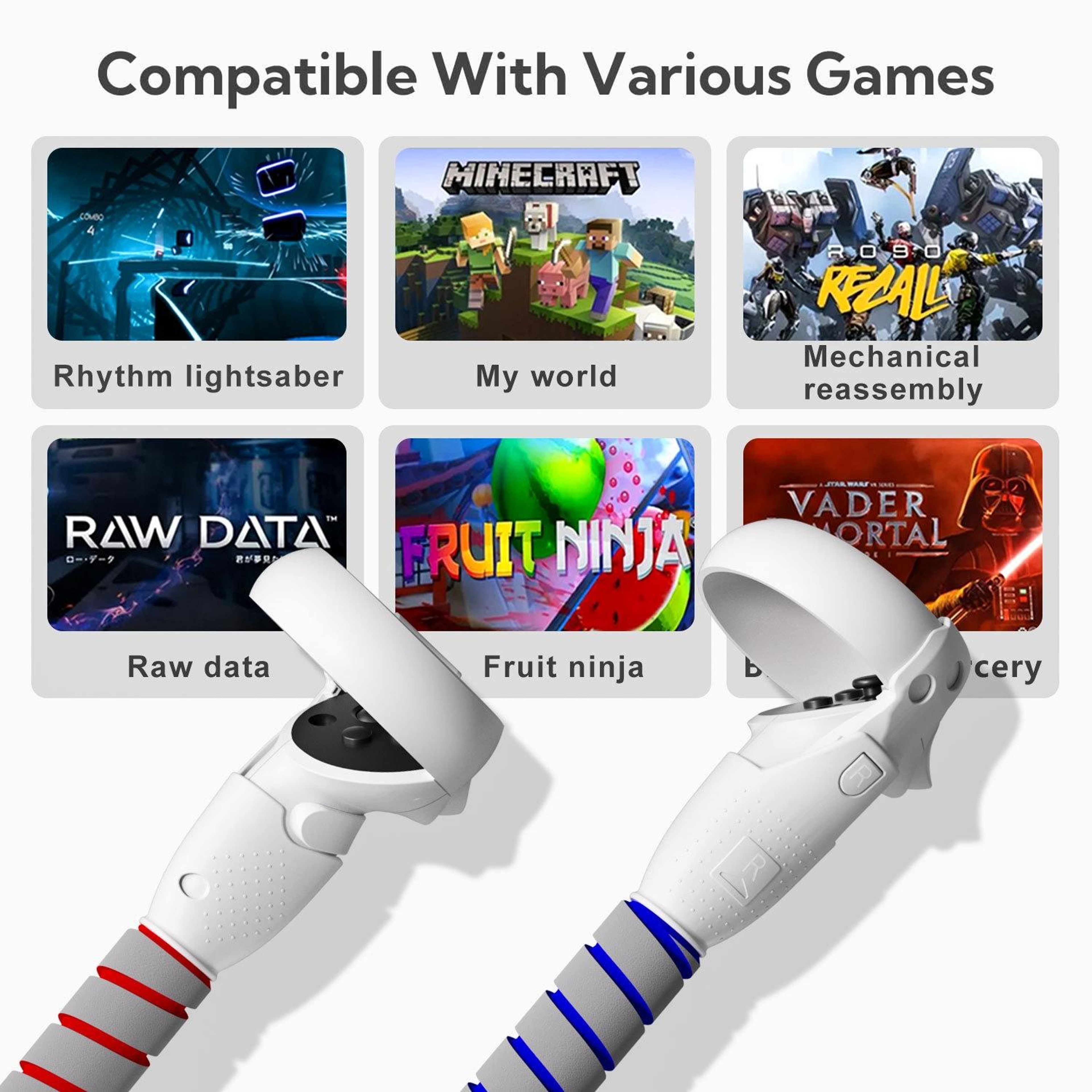 Meta Quest 2 Controller Grips with Beat Saber Handles and VR Controller Extensions – view 6