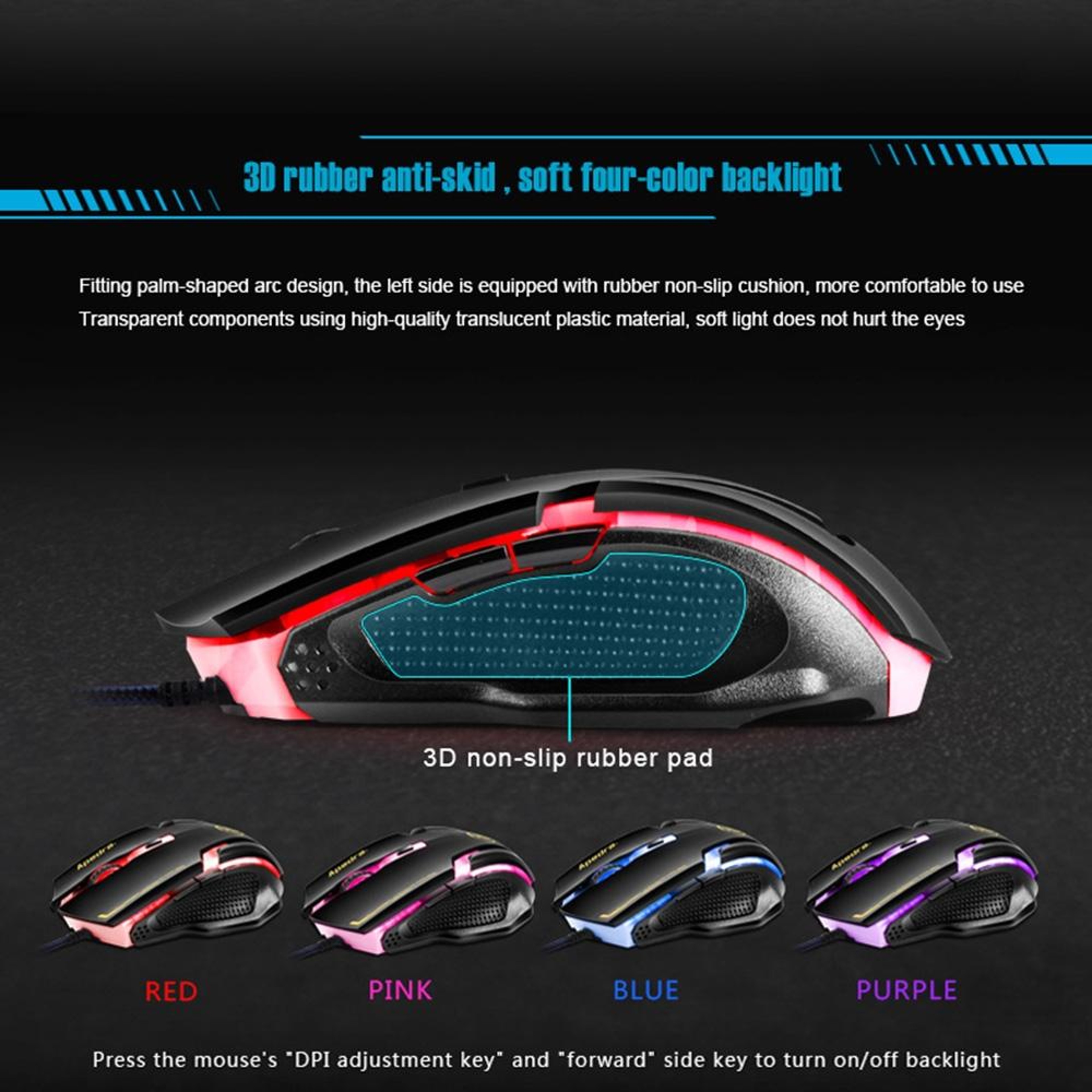 iMICE A9 3200 DPI Wired Gaming Mouse with 6 Buttons and LED Breathing Light – view 12