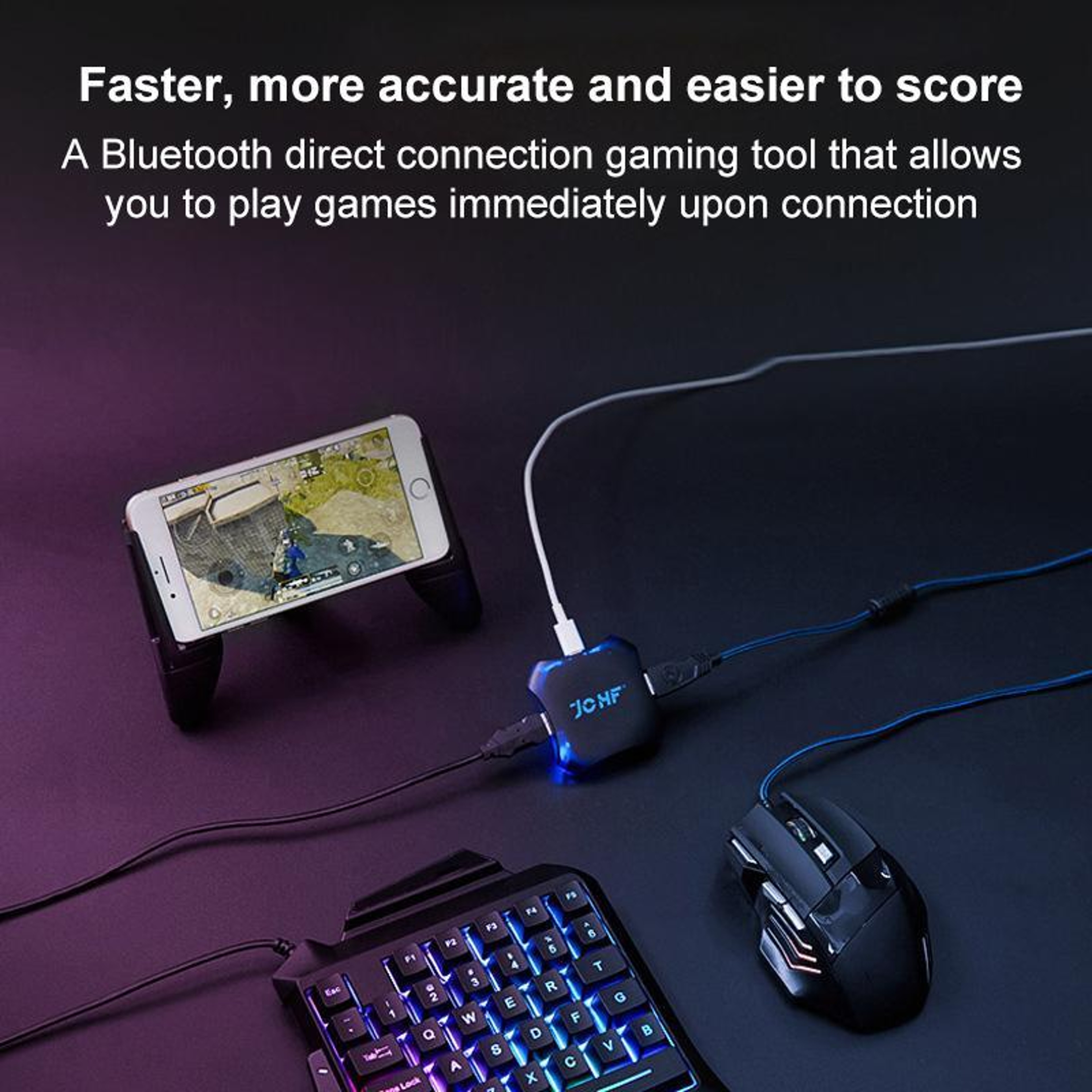 JCHF Mobile Gaming Keyboard Mouse Converter Plug and Play Low-Latency Adapter – view 5
