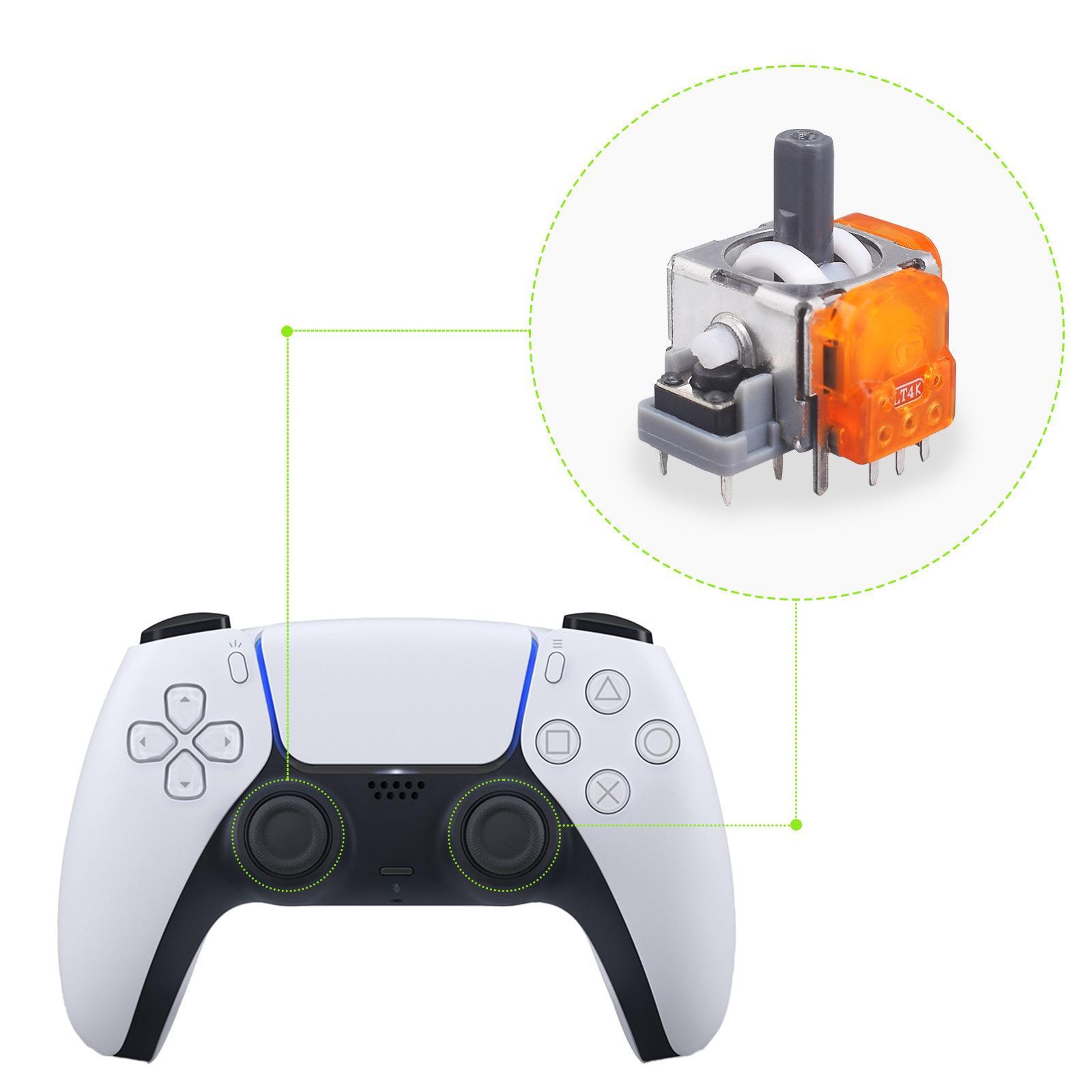 PS5 Controller TMR Joystick Replacement with 3D Magnetic Hall Sensor for Precision Control – view 2