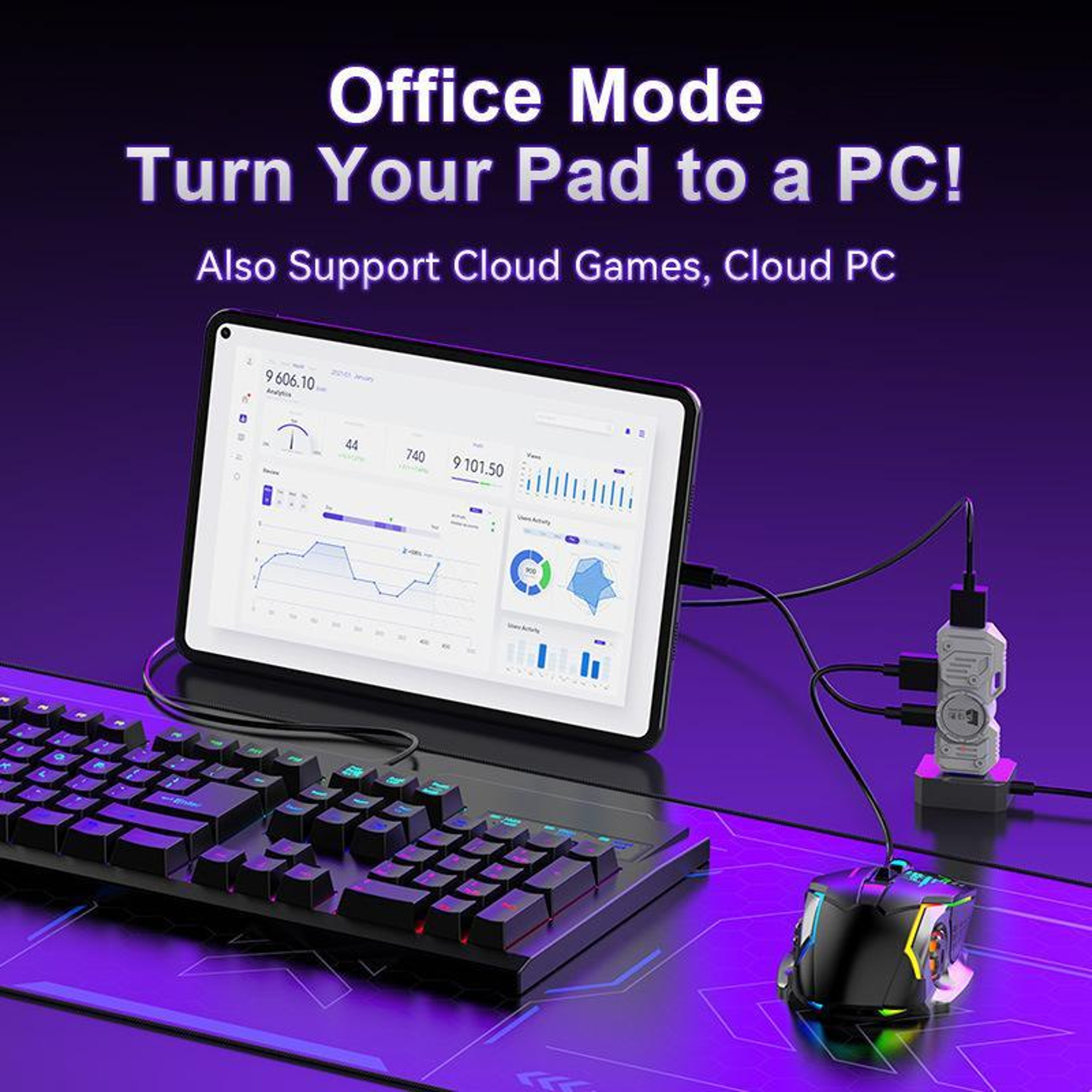 Gamwing M9 Mobile Gaming Keyboard and Mouse Converter with 1000Hz Type-C Control – view 10