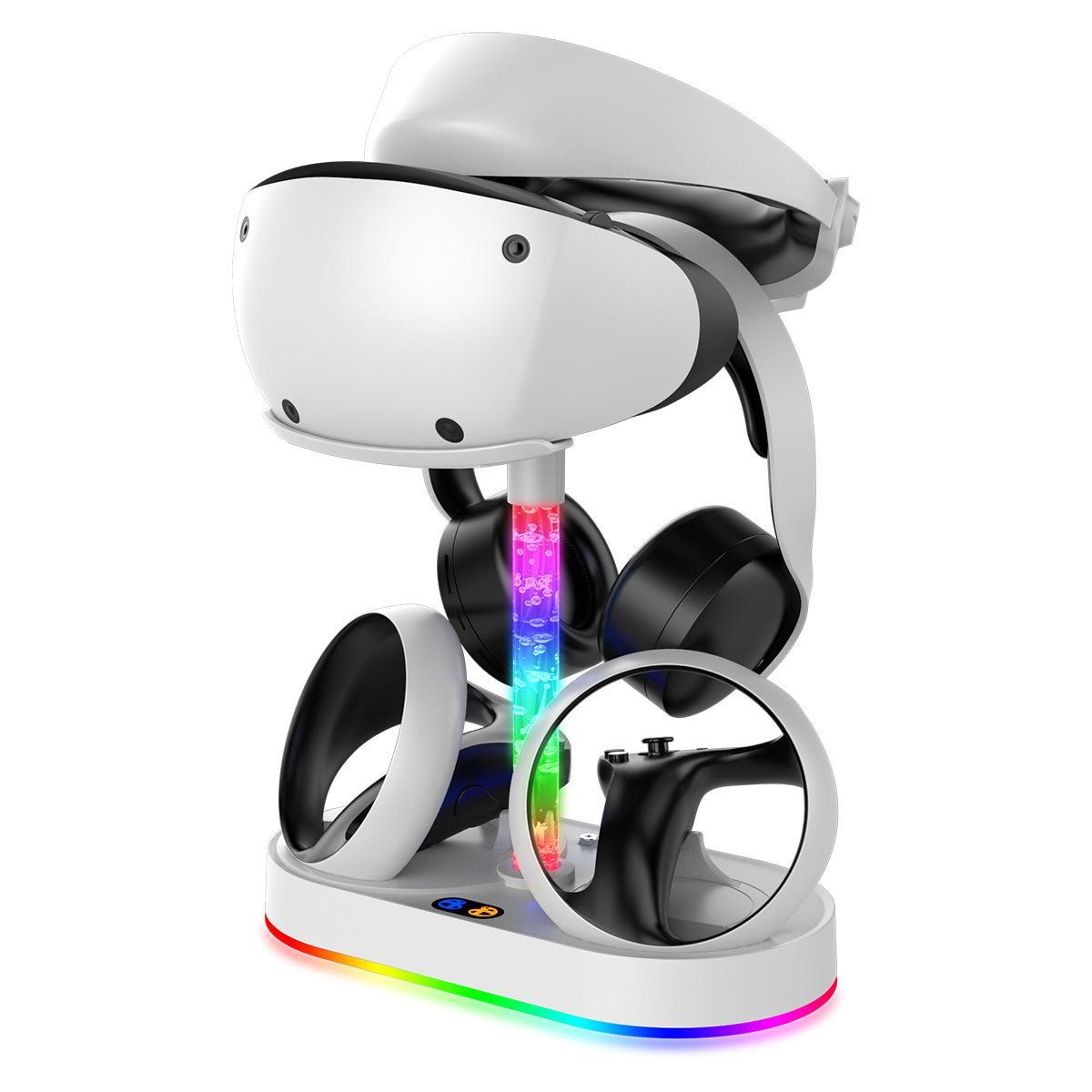 iPega RGB PS VR2 Charging Station with Magnetic Controller Charger and VR Headset Stand – view 1