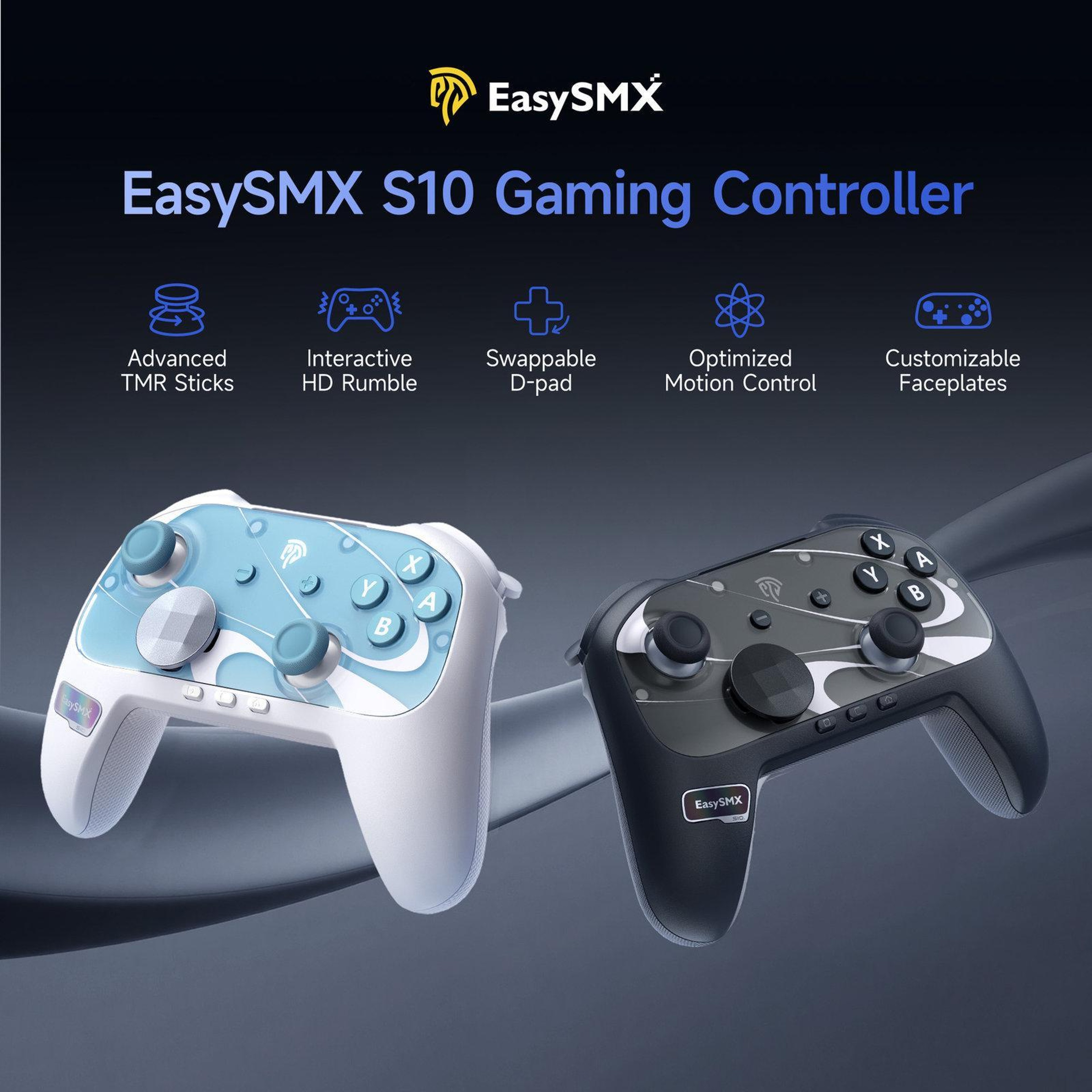 EasySMX S10 Switch 2 Wireless Controller with TMR Joysticks, HD Rumble and NFC – view 3