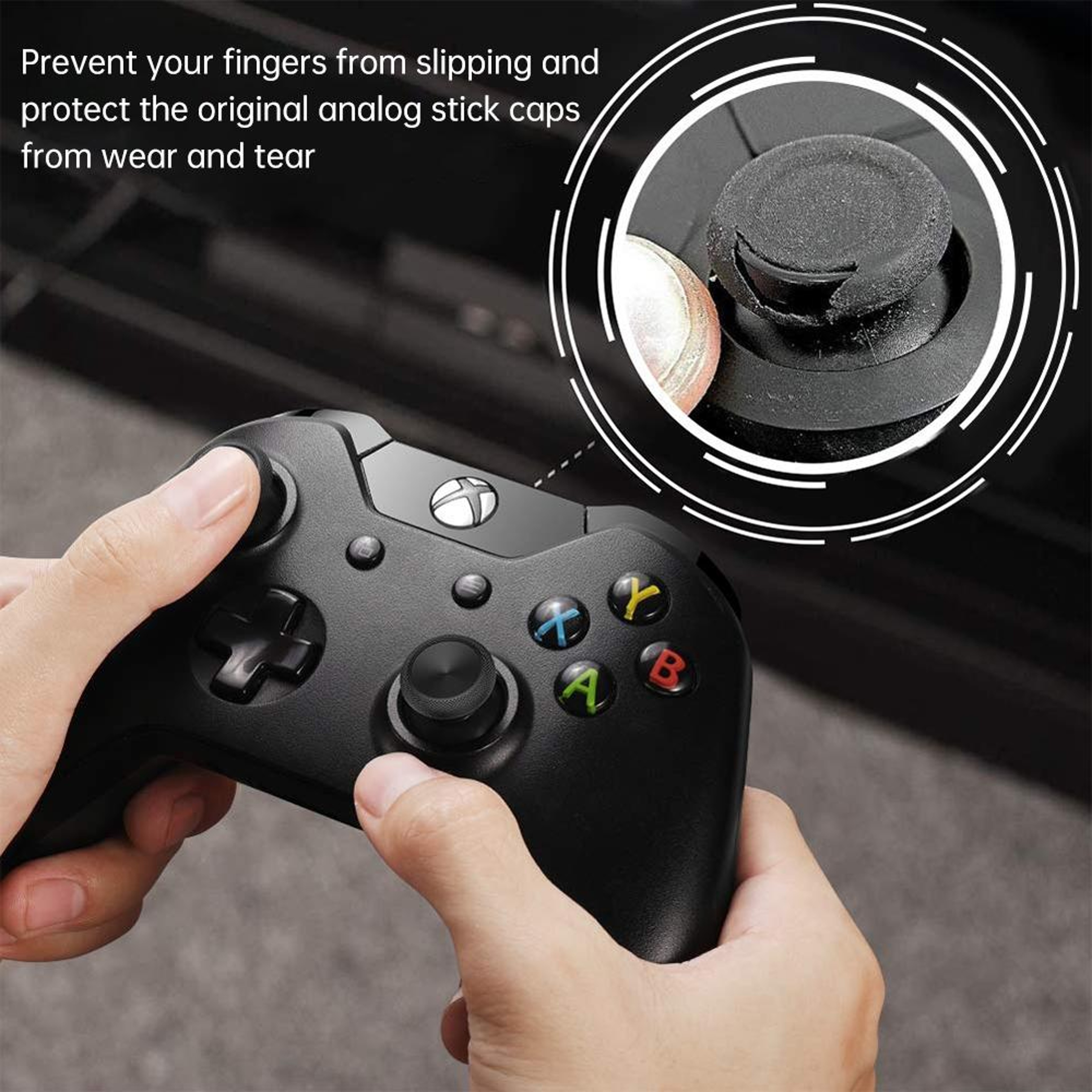 Xbox One Joystick Caps 3D Analog Thumbstick Replacement Set - Black – view 6