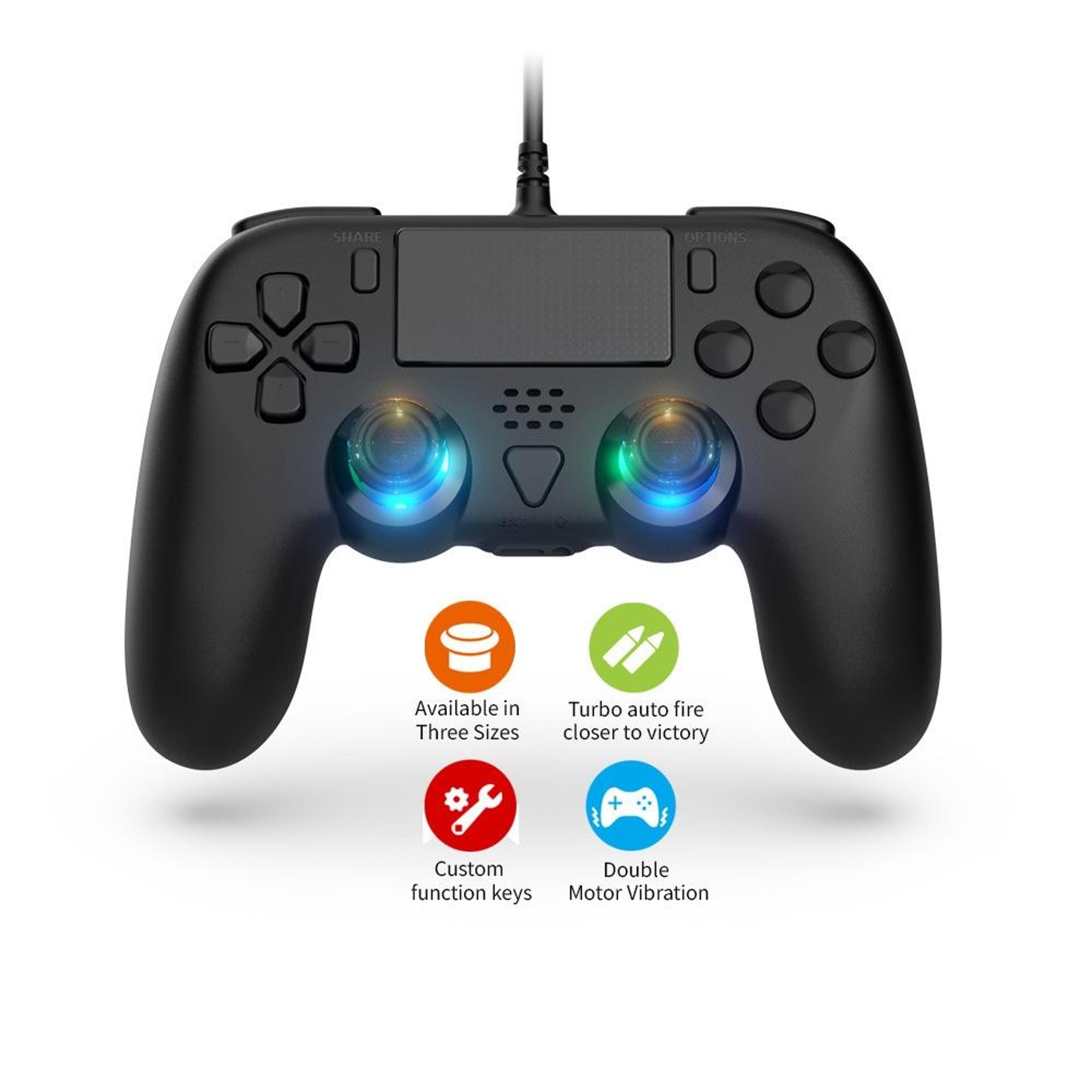 PS5 Wired Controller with Macro Programming, Turbo and Six-Axis Gyro for PS5 Slim and PC – view 2