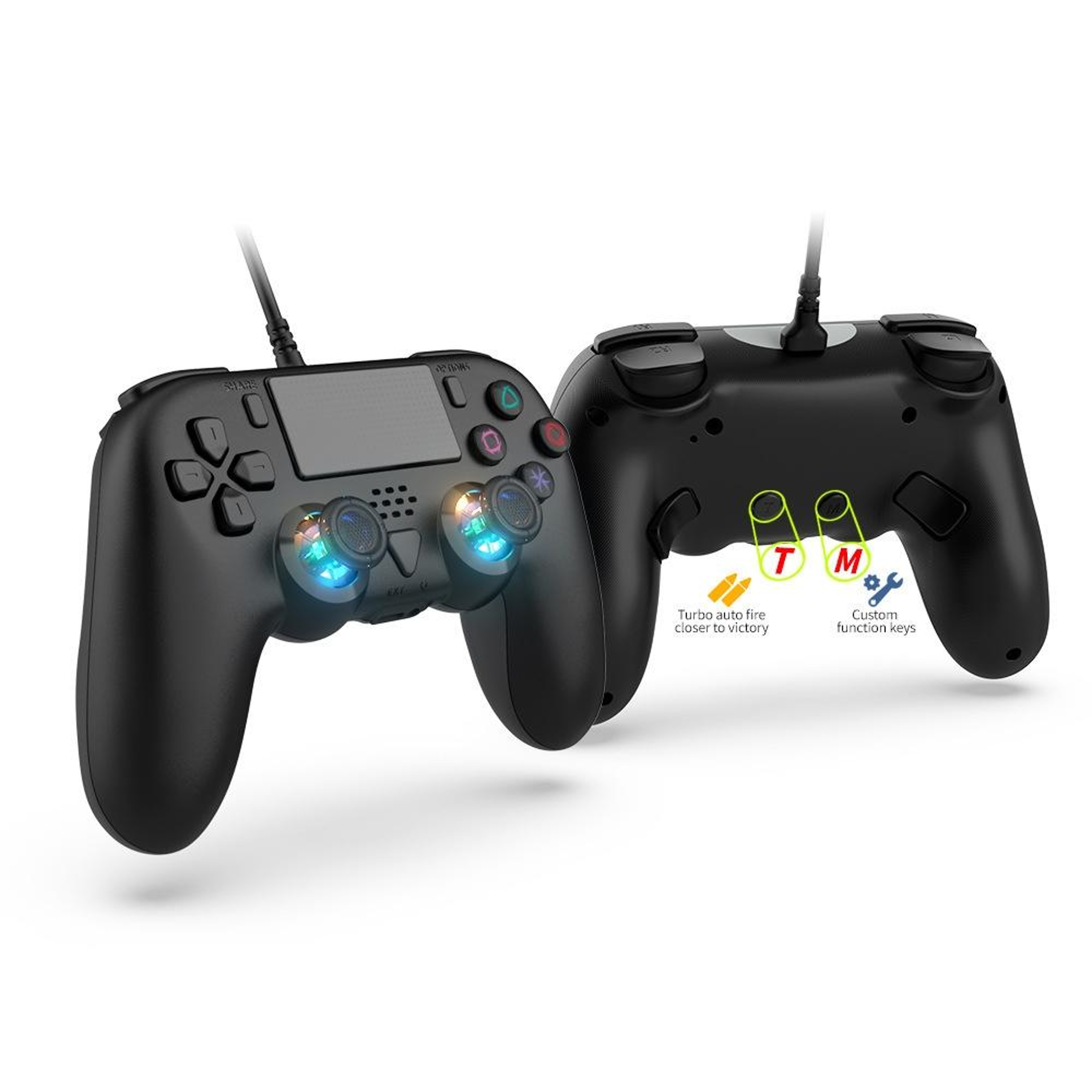 PS5 Wired Controller with Macro Programming, Turbo and Six-Axis Gyro for PS5 Slim and PC – view 3