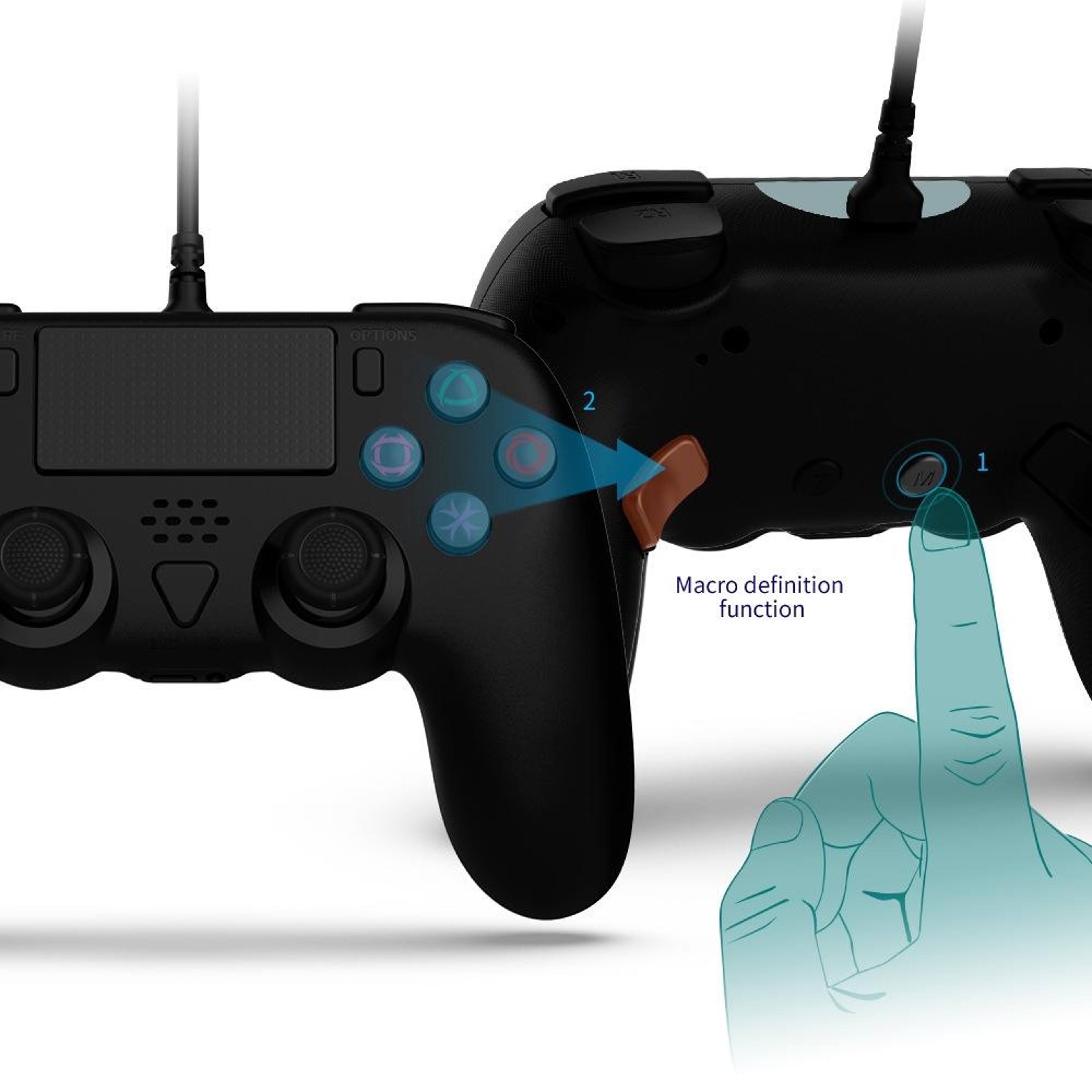 PS5 Wired Controller with Macro Programming, Turbo and Six-Axis Gyro for PS5 Slim and PC – view 7