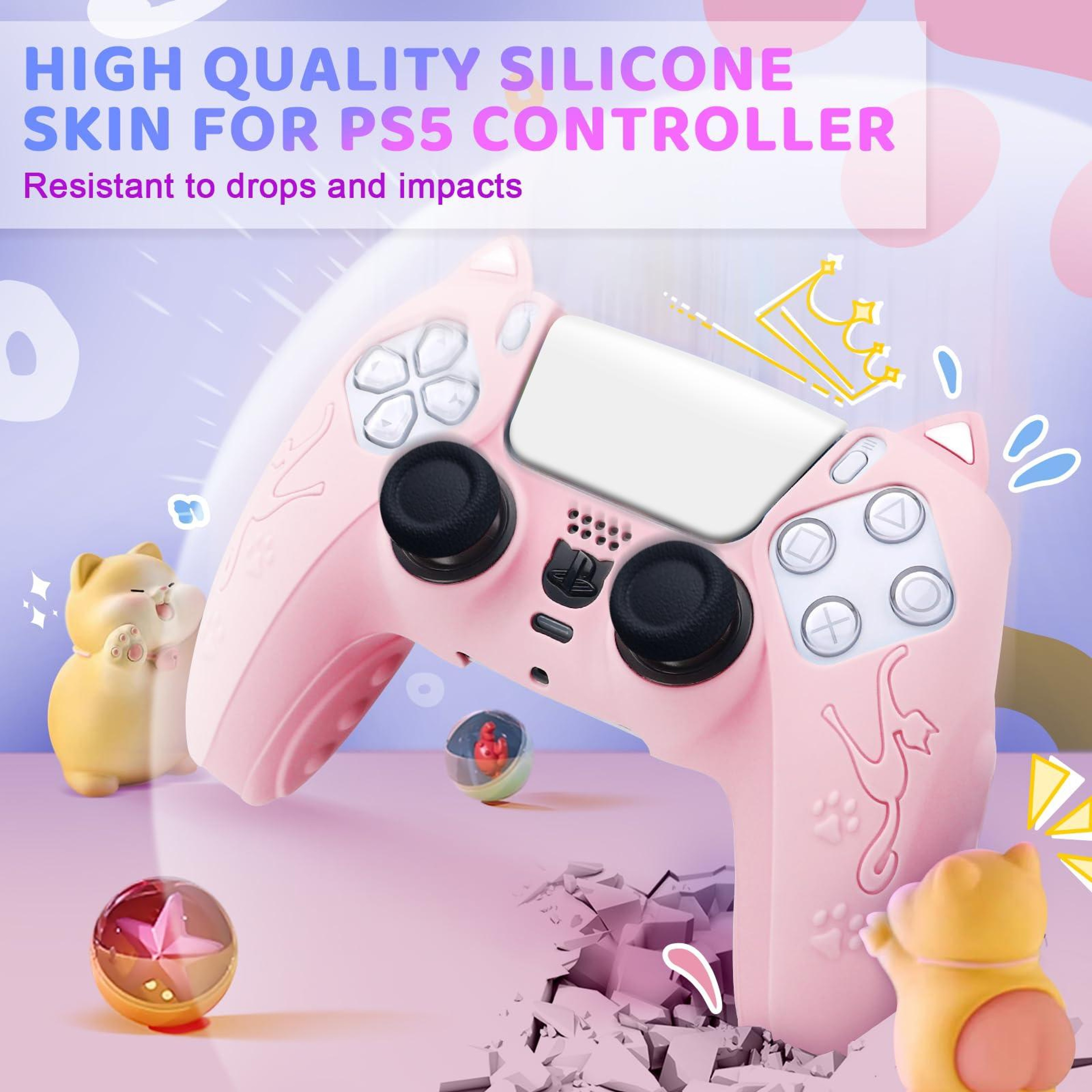 Cat Ear PS5 Controller Cover Soft Silicone Protective Skin for DualSense – view 4