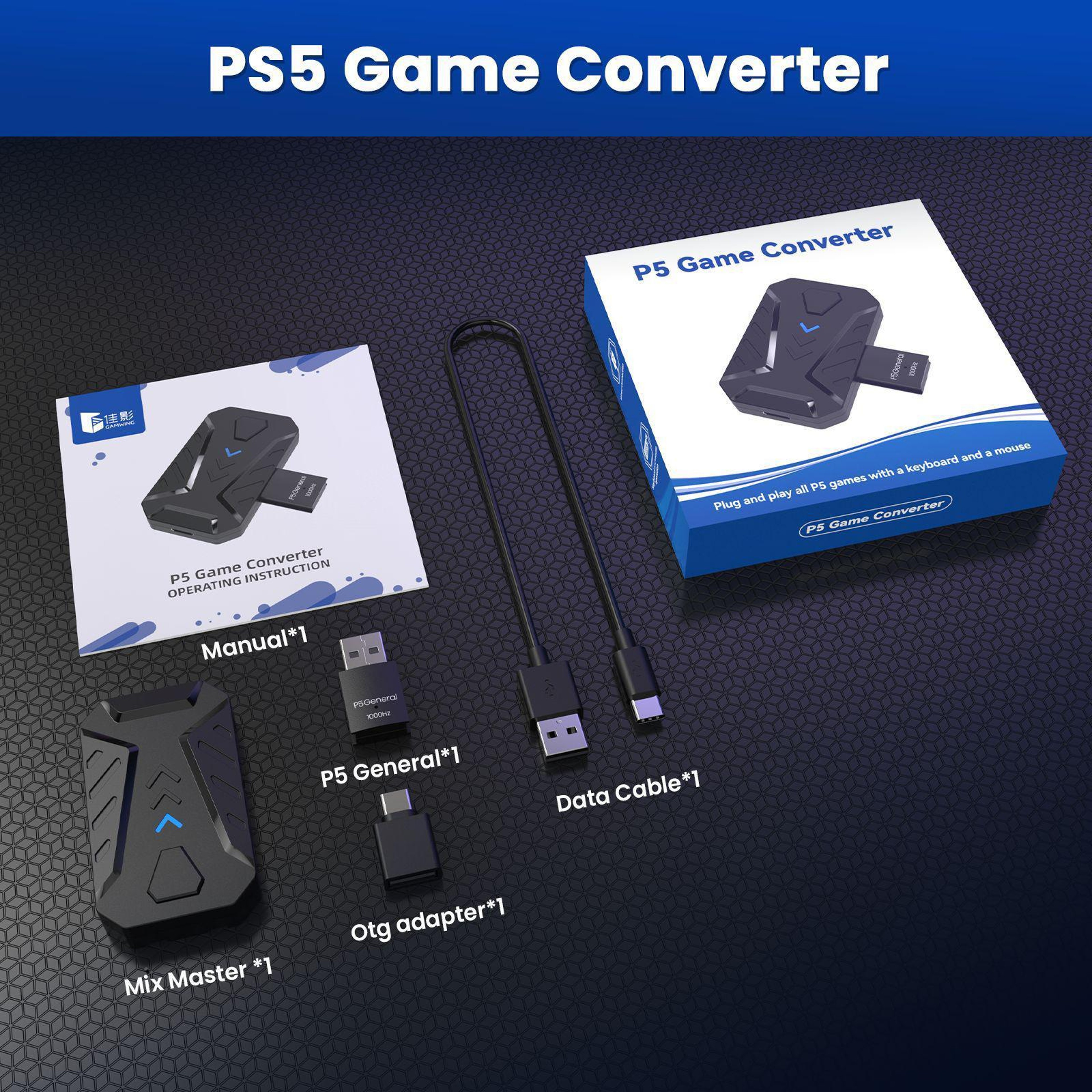Gamwing Master P5 Console Mobile Game Keyboard and Mouse ConverterBlack – view 8