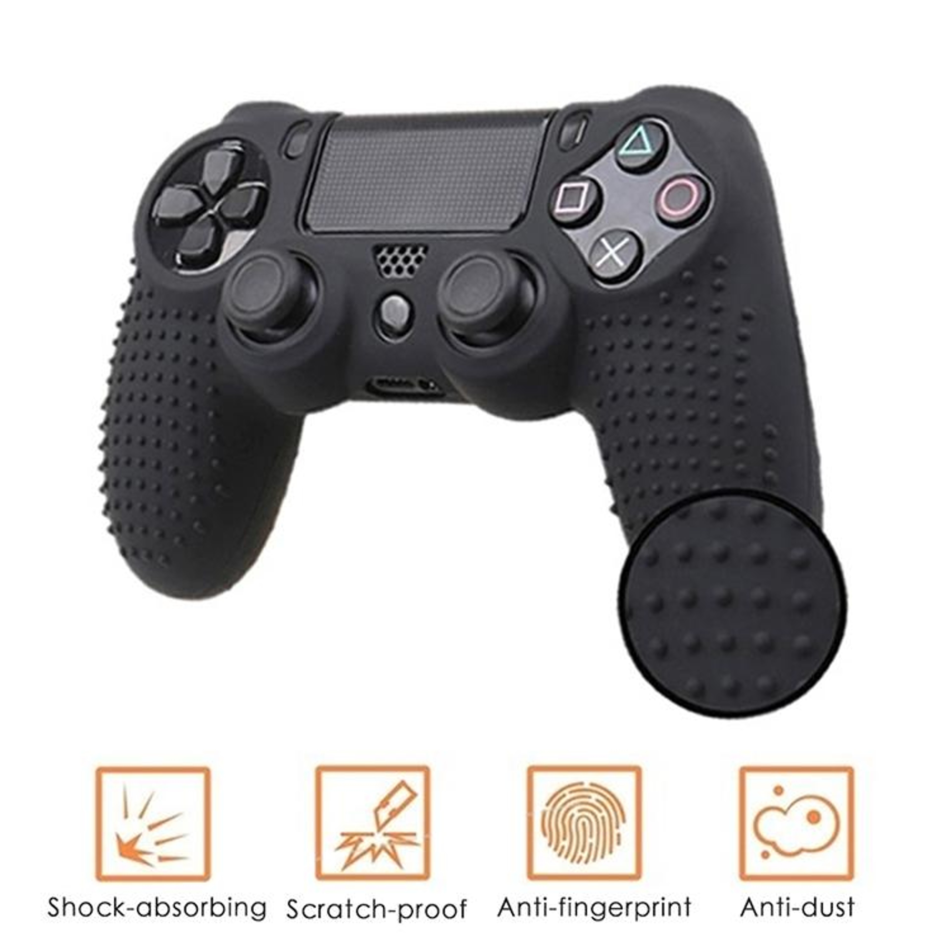 GripGuard PS4 Controller Silicone Case with Non-Slip Controller Grip and Scratch Protection – view 5