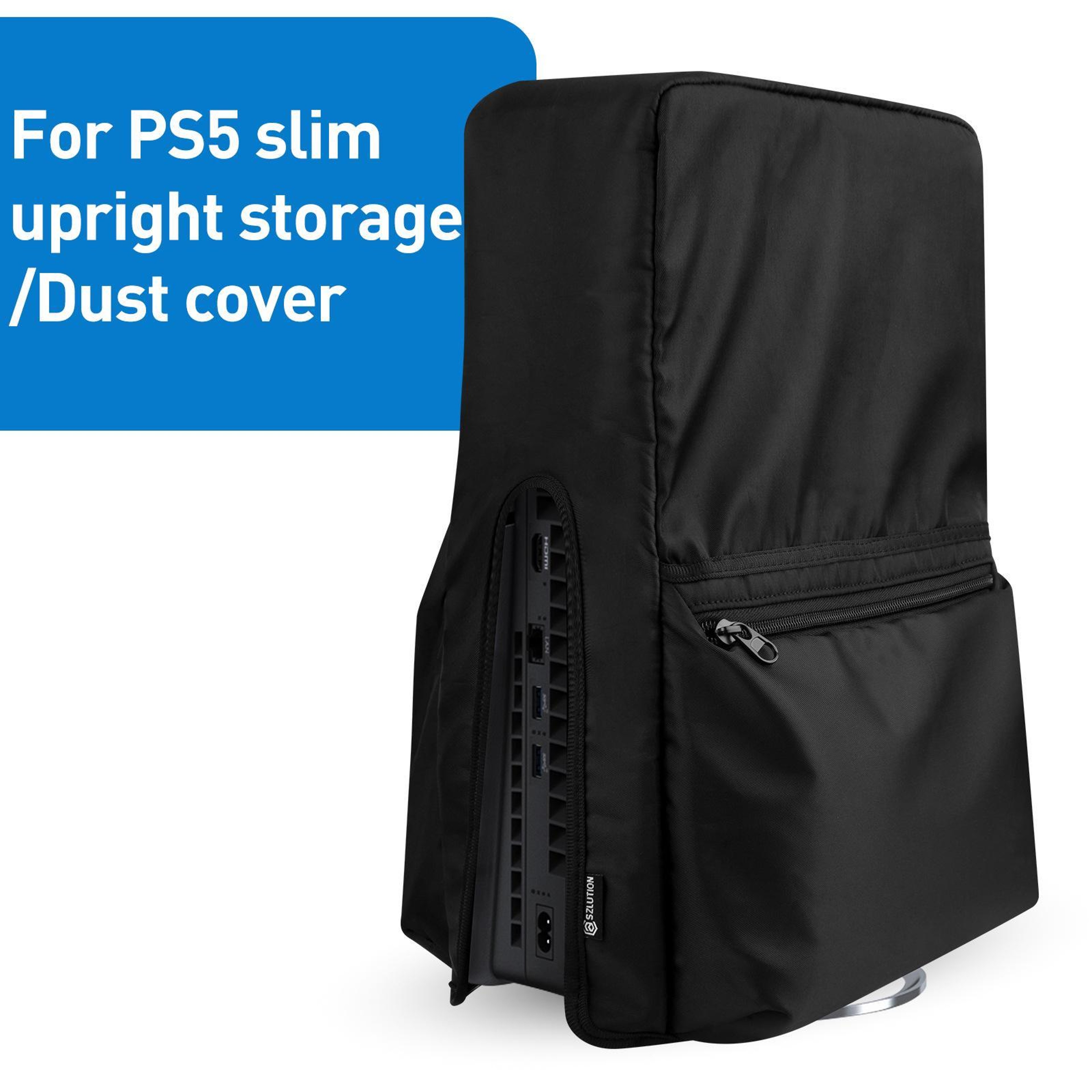 PS5 Slim Dust Cover with Storage Pocket and Durable Nylon Protection – view 3