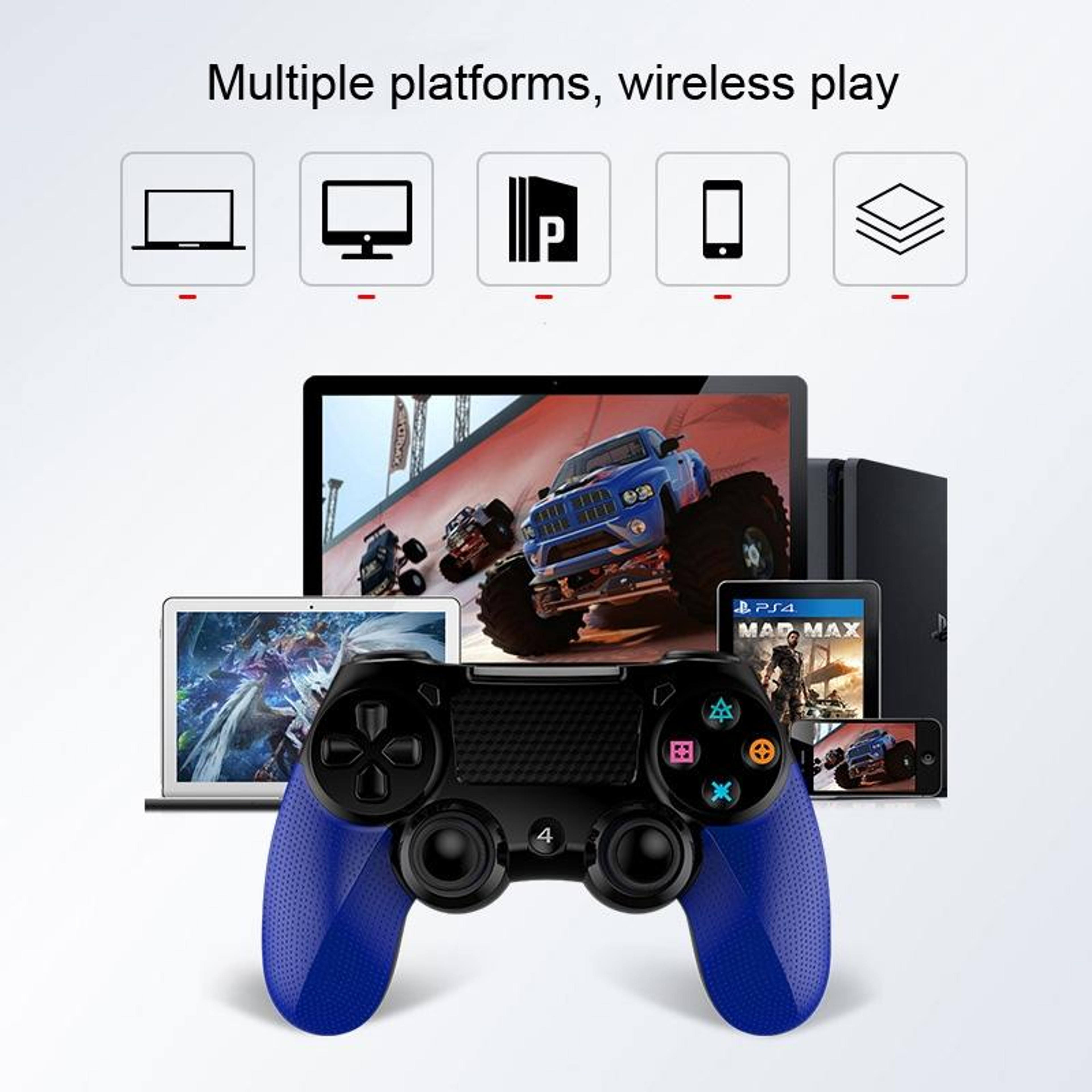 Wireless PS4 Controller With Touchpad Dual Vibration And Bluetooth Gamepad For PS4 And PC 4
