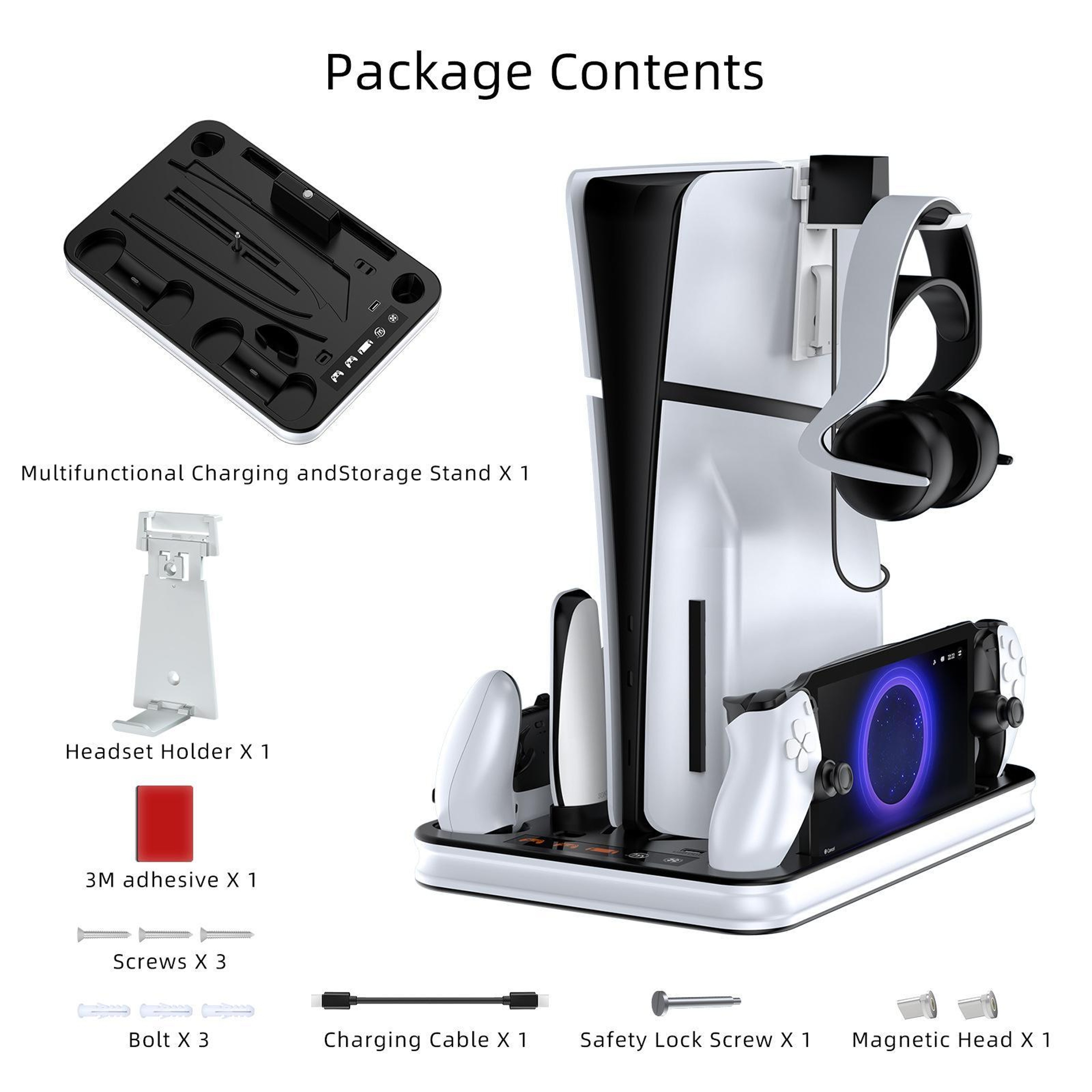 JYS PS5 Cooling Stand and Controller Charging Station for PS5 Slim and PS Portal – view 3