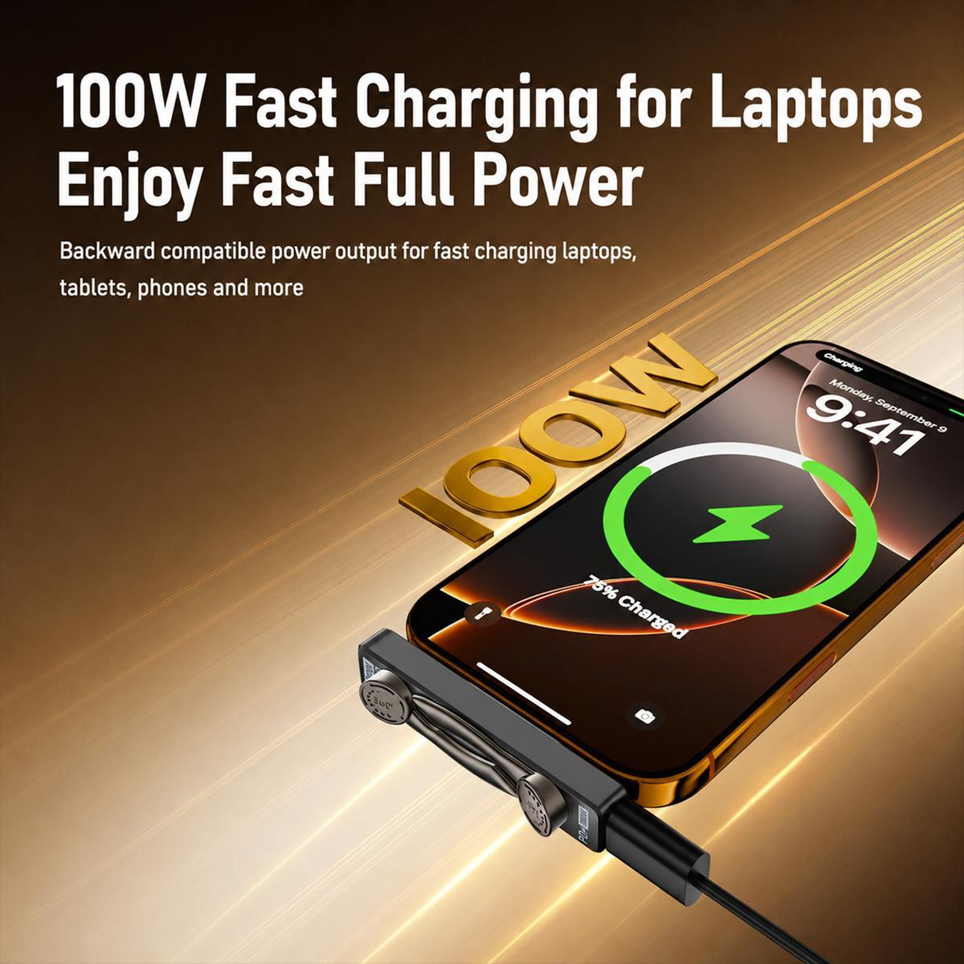 2-in-1 USB C Splitter Adapter with 100W Fast Charging, 10Gbps Data Transfer and Foldable Phone Stand – view 14