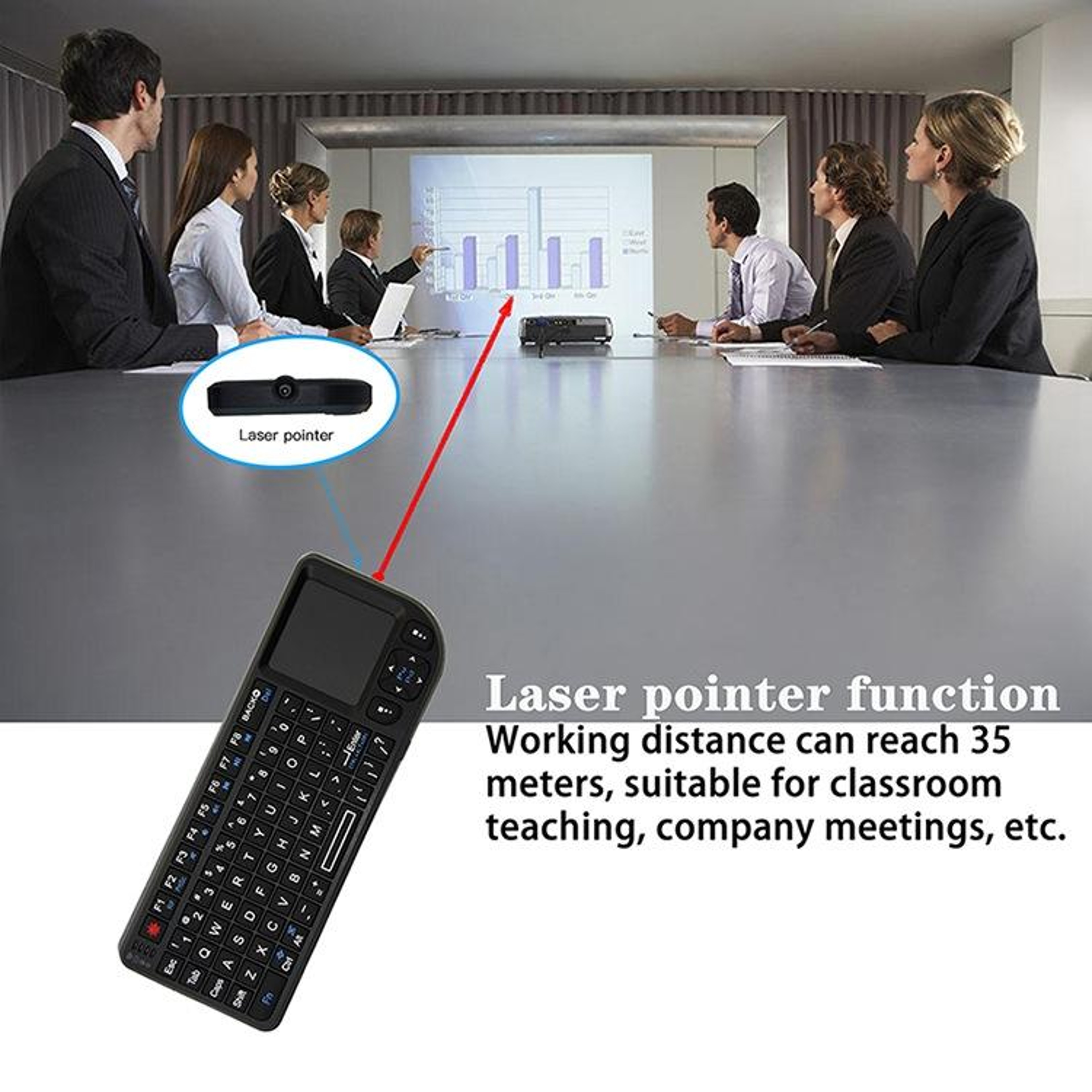 A8 Mini 2.4GHz Wireless Keyboard with Touchpad and White Backlight for Smart TV – view 4