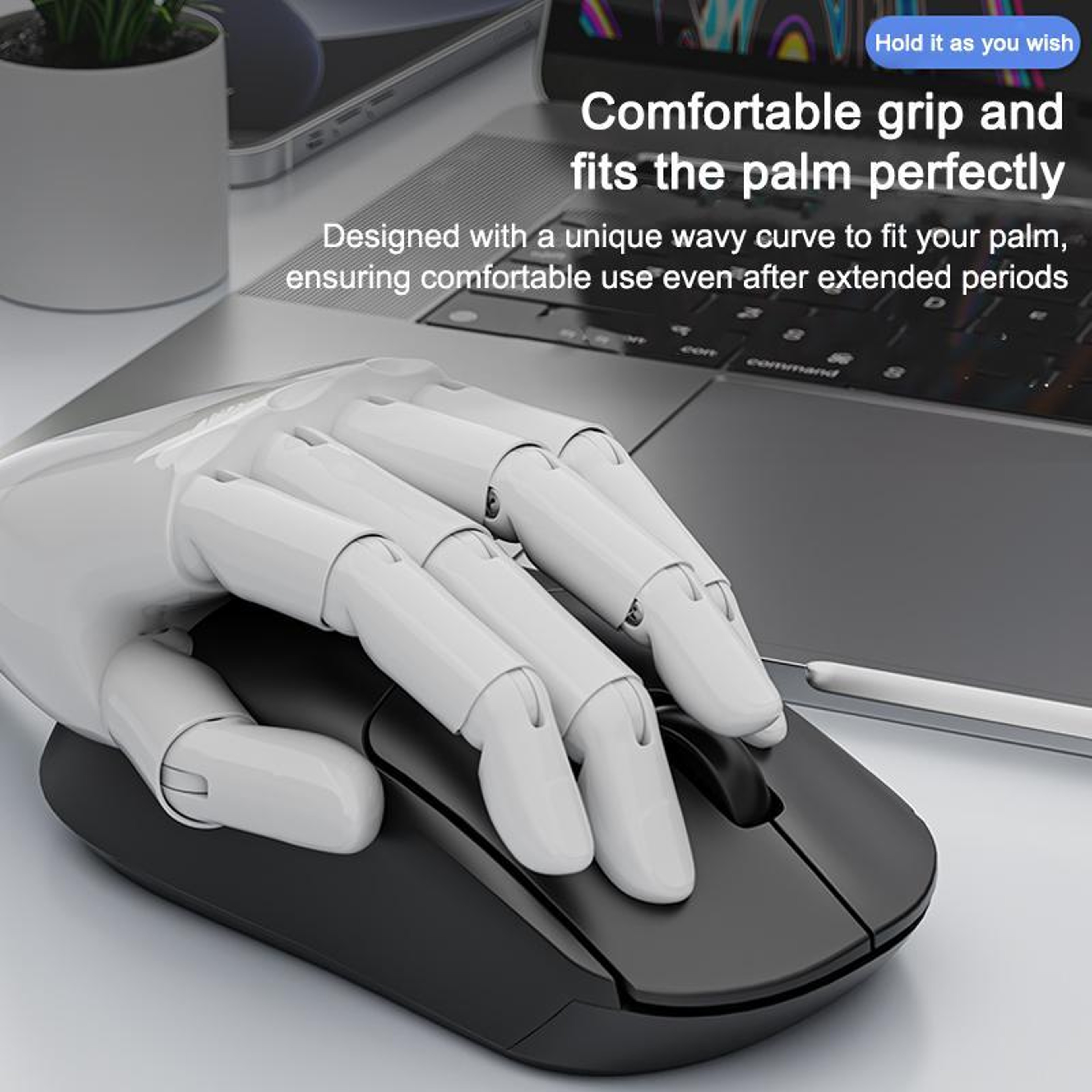 SHIPADOO W200 Rechargeable 2.4G Wireless Mouse for Office and Gaming – view 4